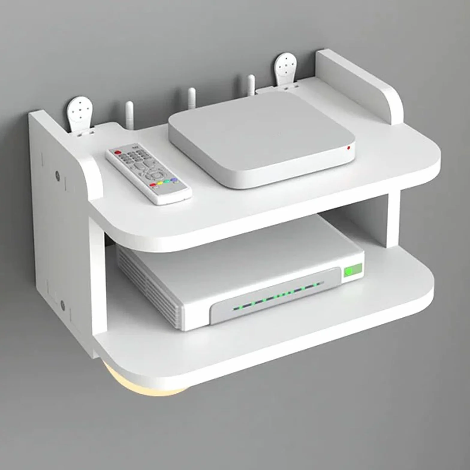 Catekro Router WiFi Storage Box, półki pływające, stojak na telewizor górny stojak ścienny wielowarstwowa półka do przechowywania, szafka pod telewizor Półki ścienne