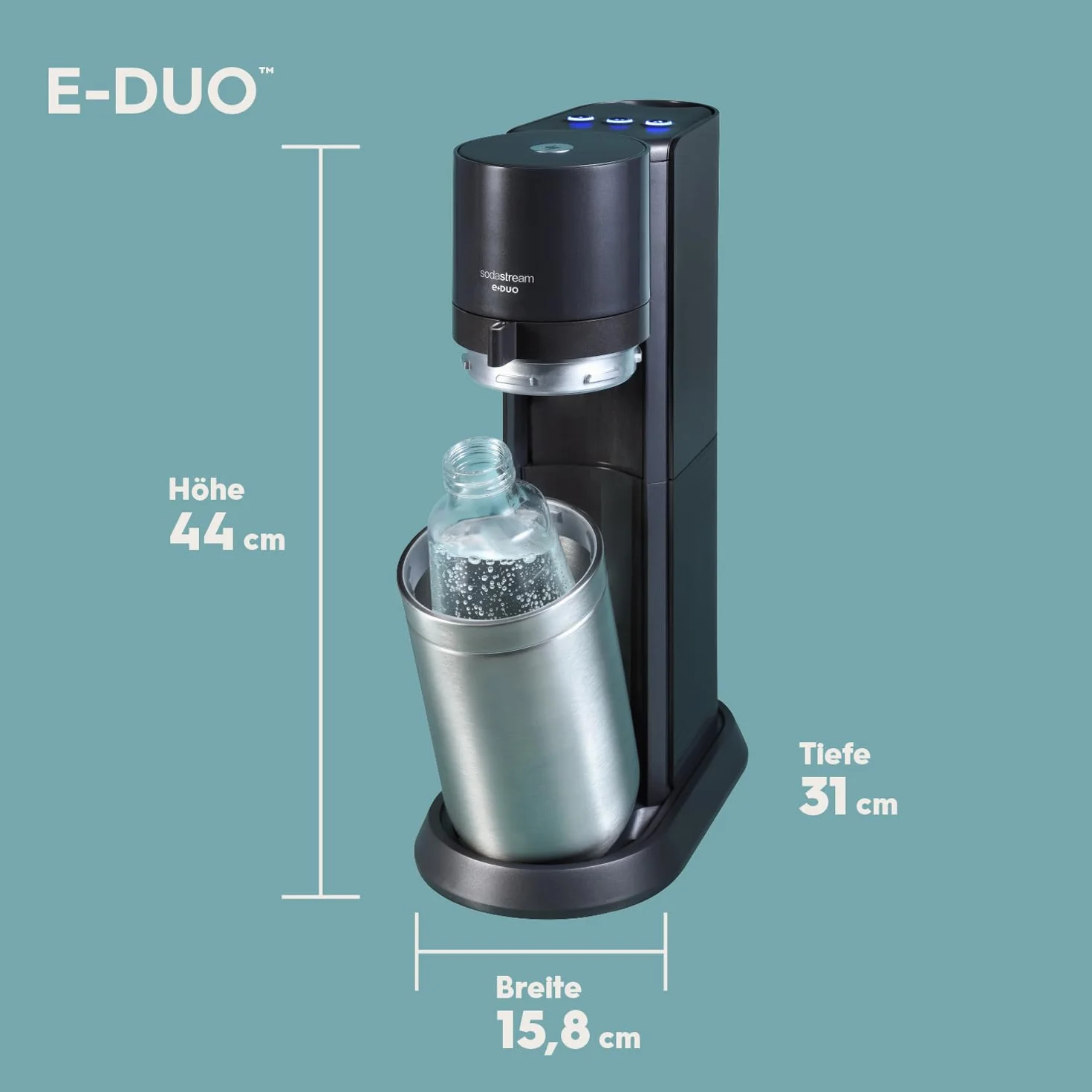 Sodastream Saturator do Wody, Czarny, 44 cm