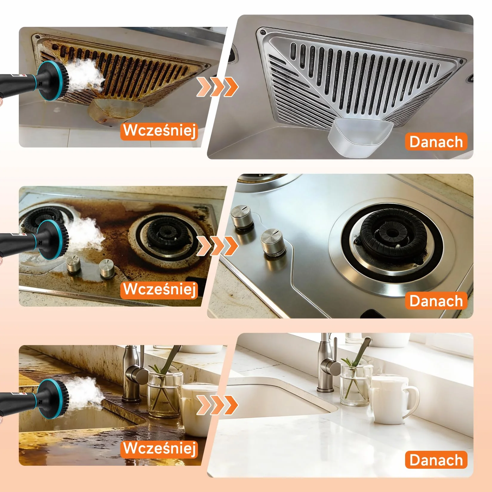 CarBole Myjka Parowa,Parownica do Czyszczenia,Ręczna Myjka Parowa,Rrzenośna,2500W,4 Bar,Zbiornik Wody 1250ml,Czas Ogrzewania 15s,3-stopniowy,Regulowane Sterowanie Parą