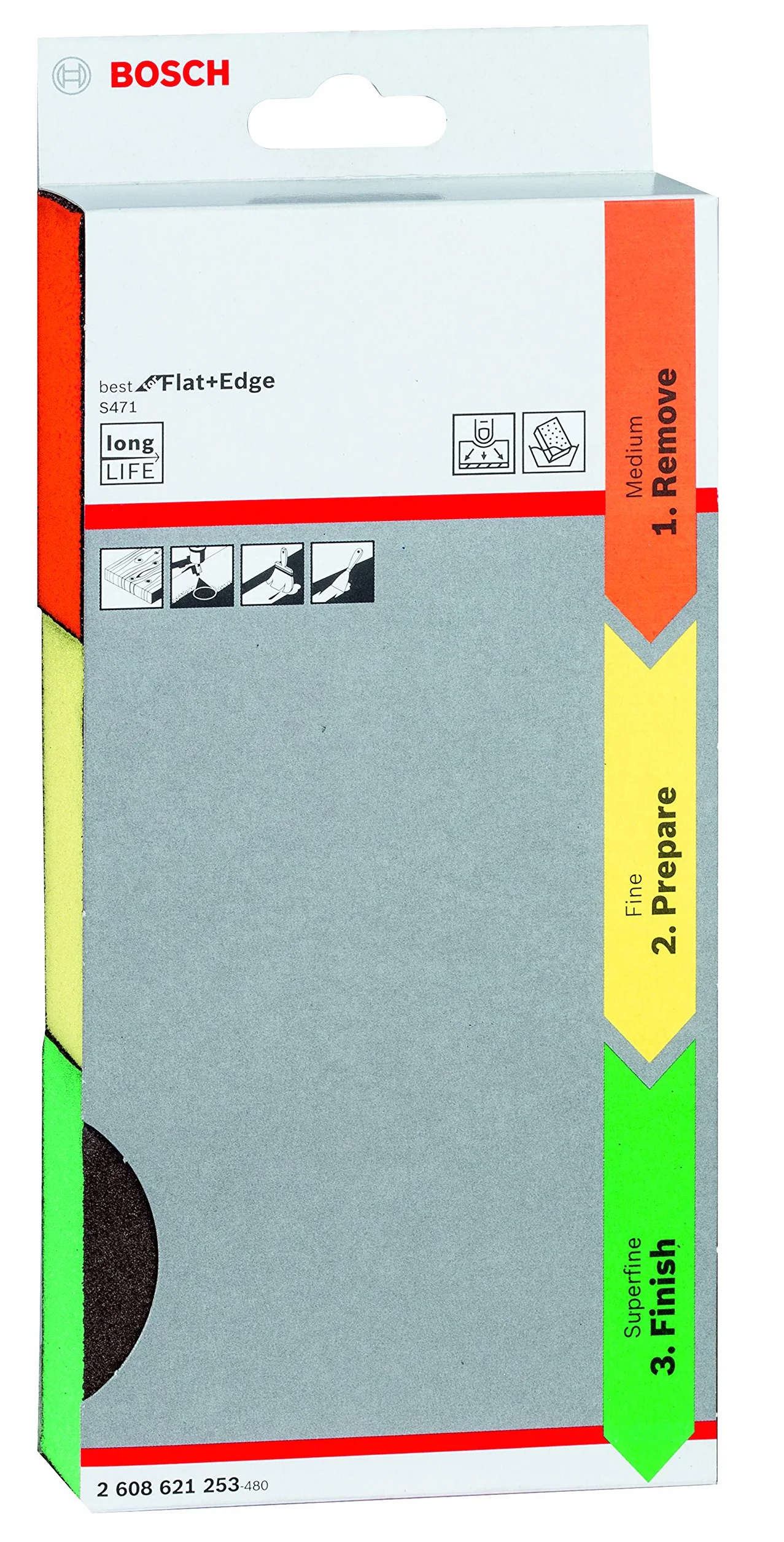 Bosch 2609256349 DIY gąbka do szlifowania konturów średnia nić 60