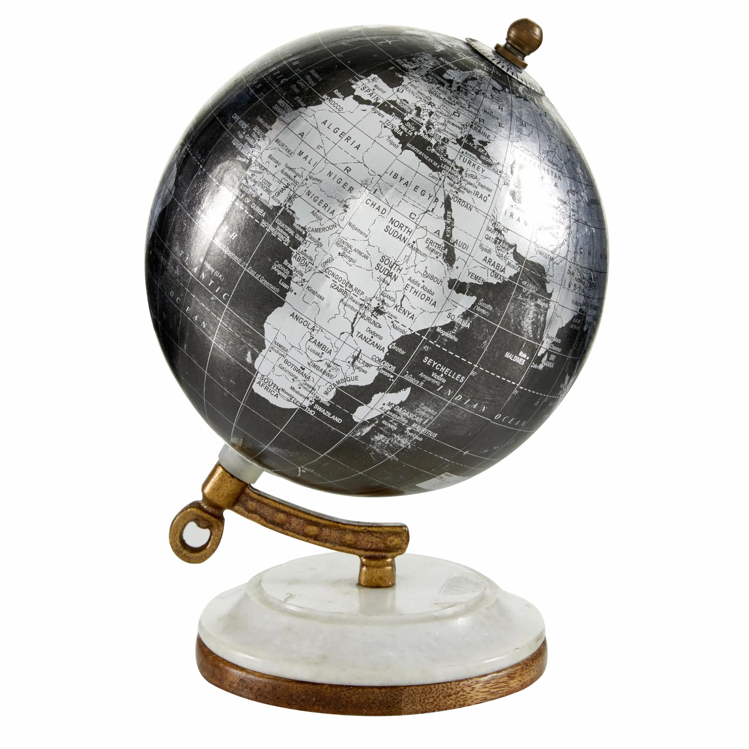 Deco 79 Edukacyjna, geograficzna, nowoczesna dekoracja biurka - do szkoły, domu i biura, czarna, 15 cm dł. x 12,7 cm szer. x 20 cm wys
