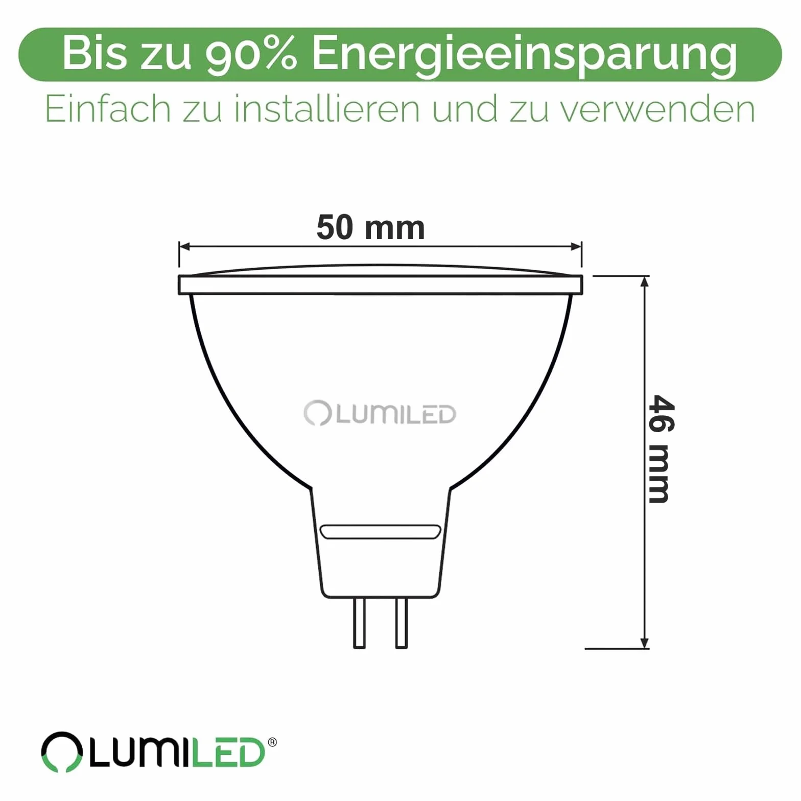 10x Żarówka LED GU5.3 Reflektor MR16 6W = 50W 580lm 4000K Neutralna 120° LUMILED