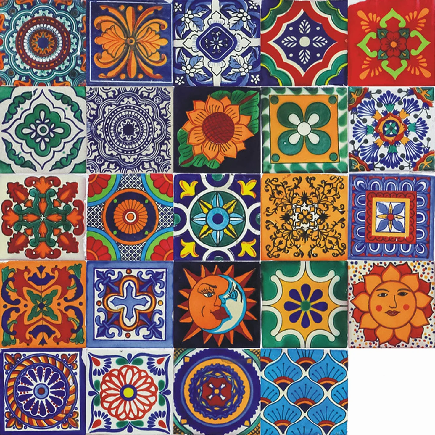 24 szt. Marokańskie naklejki ścienne samoprzylepne wodoodporne naklejki do dekoracji sypialni w kuchni DIY (24 szt., 10 × 10cm)