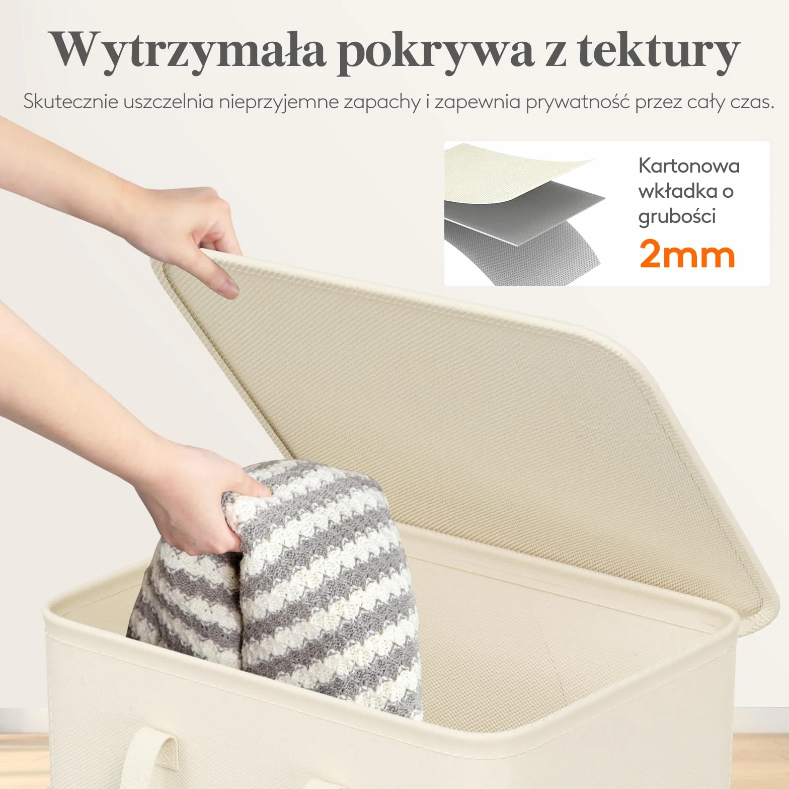 Lifewit Kosz na Pranie Wąski z Pokrywą, Składany Kosz na Pranie, Laundry Basket z Długimi Uchwytami do Sypialni Łazienki Pralni, 105 L, Biały