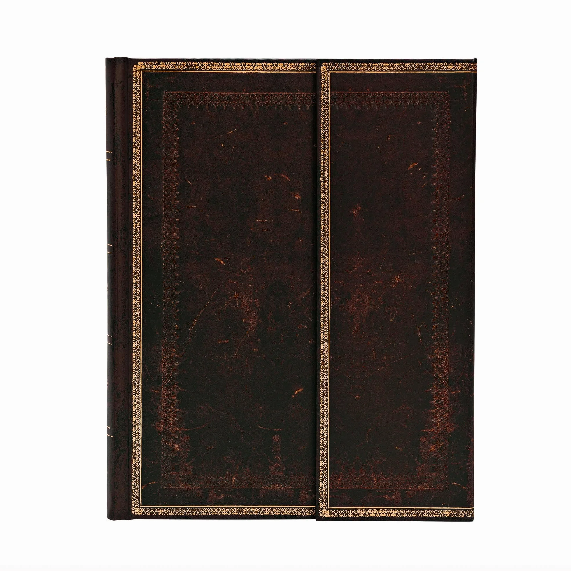 Black Moroccan Ultra Lined Hardcover Journal (Wrap Closure)