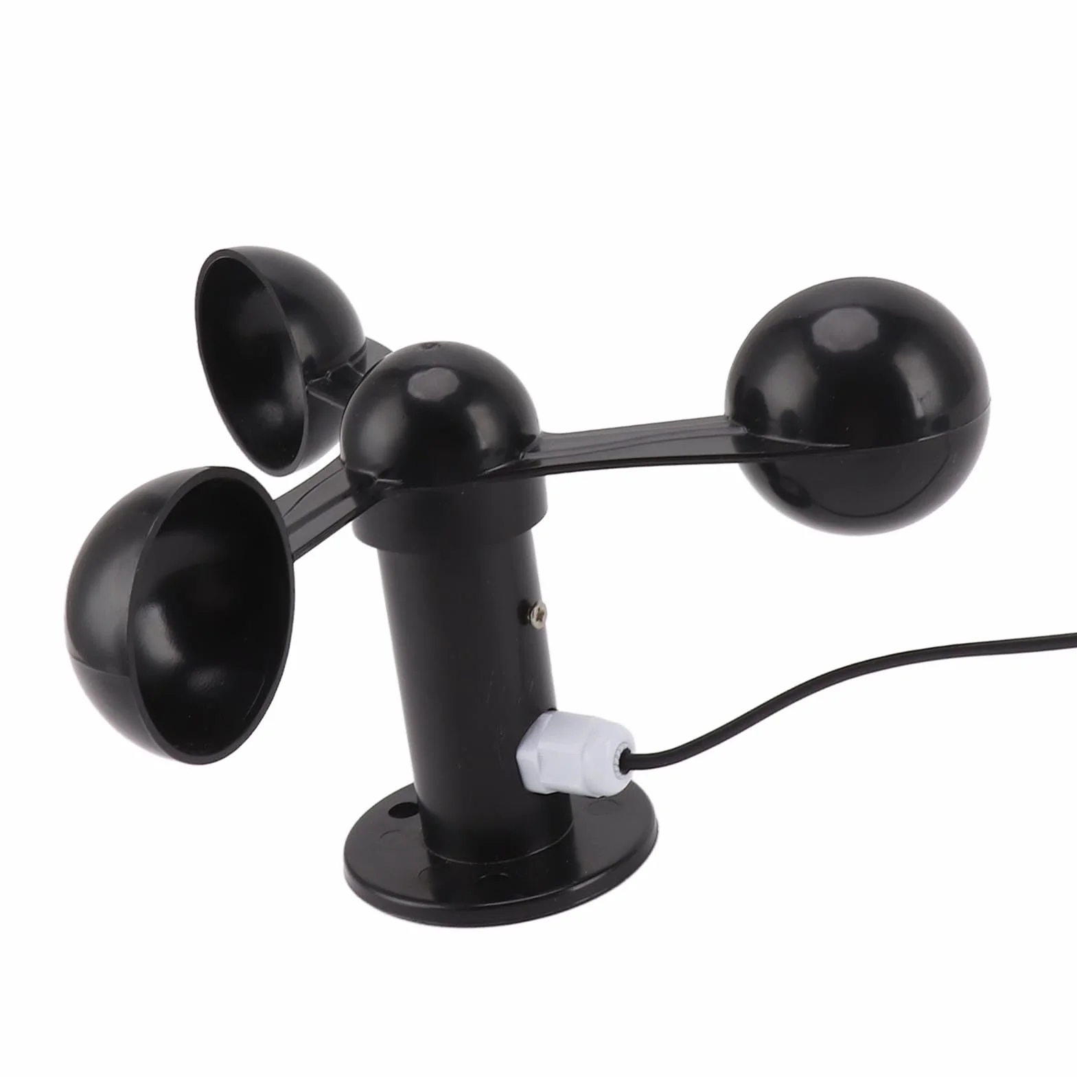 Czujnik Anemometru, Mierzy prędkość Wiatru, Zawiera Wodoodporny Kabel o Długości 8 M, Posiada Otwór Montażowy o średnicy 4 Cm, Konstrukcja Przeciwzakłóceniowa, Czujnik Prędkości