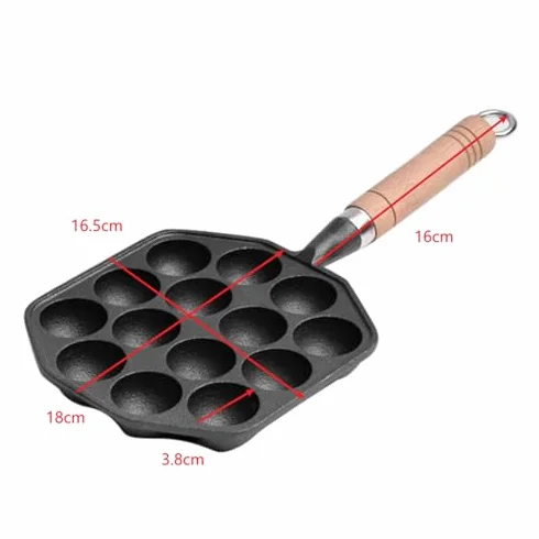 Patelnia Takoyaki Żeliwna Nieprzywierająca 14 otworów do Smażenia