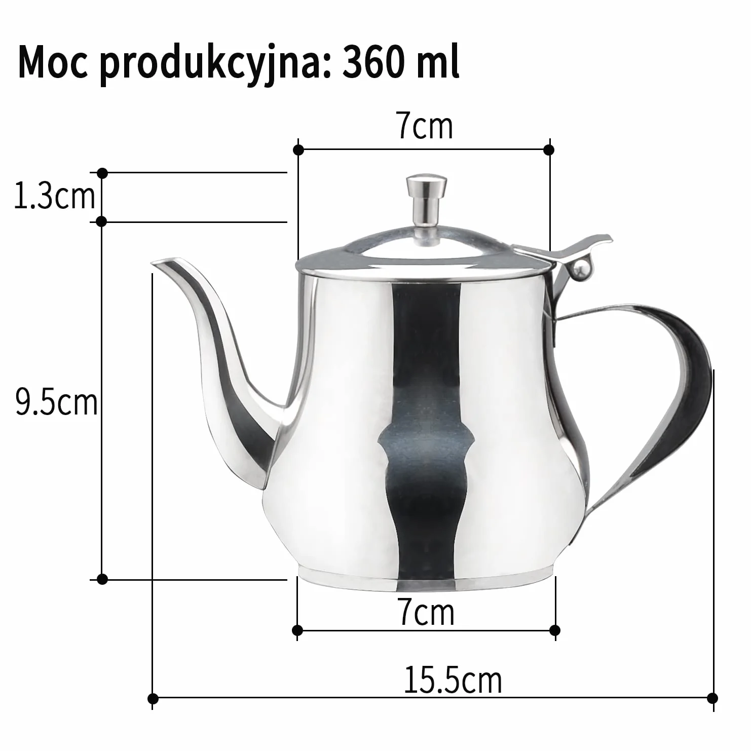 SANQIAHOME 360 ml dzbanek do herbaty ze stali nierdzewnej