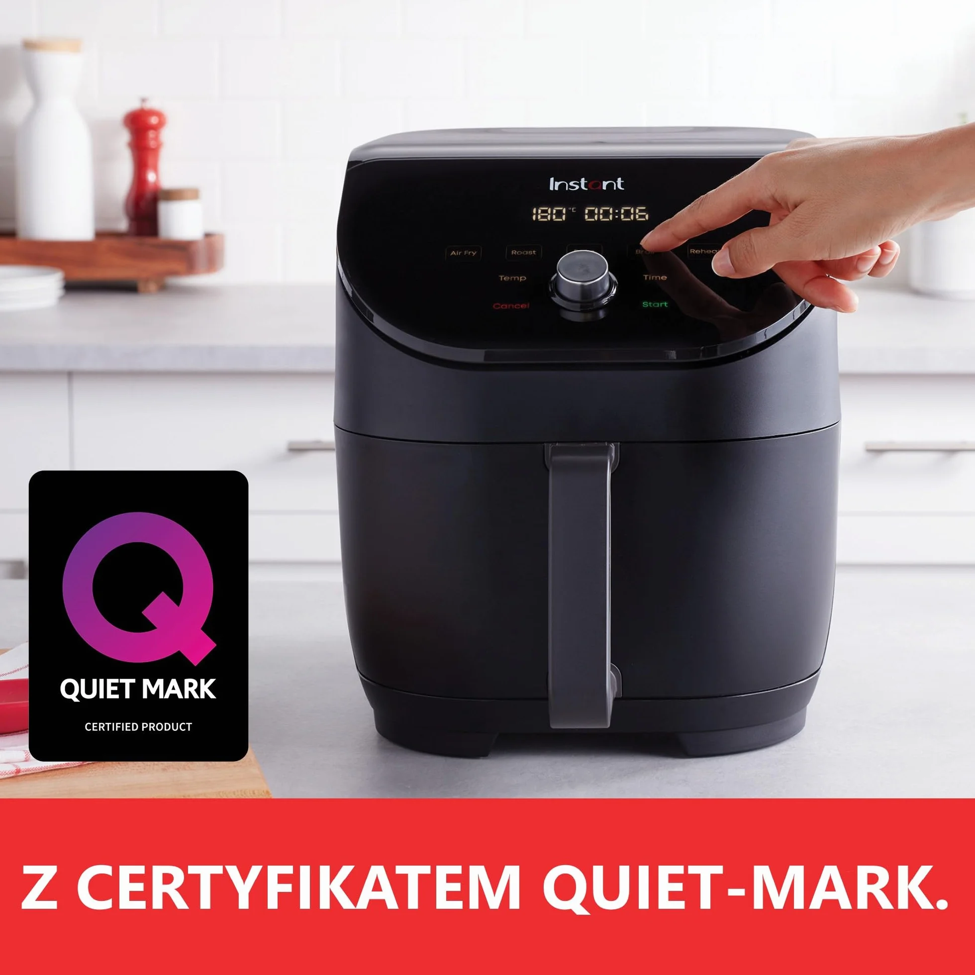 Instant Vortex Slim-5,7 l cyfrowa frytkownica na gorące powietrze 5 w 1 Smart Program 1700 W czarna