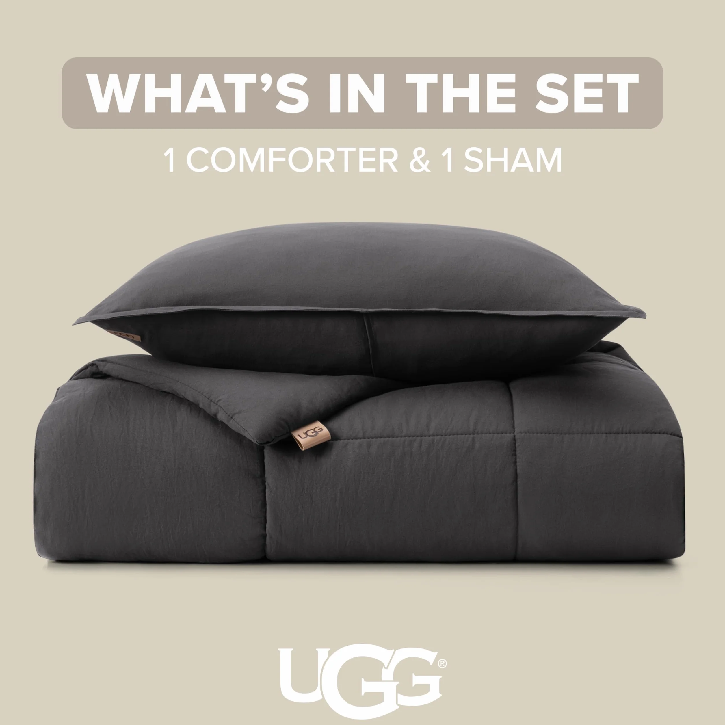 UGG 32542 Devon Twin-Twin XL 2-częściowy zestaw kołder miękka luksusowa pościel kołdra i dwie poszewki na poduszki przytulna wygodna dwustronna można prać w pralce zestaw pościeli w stylu hotelowym,