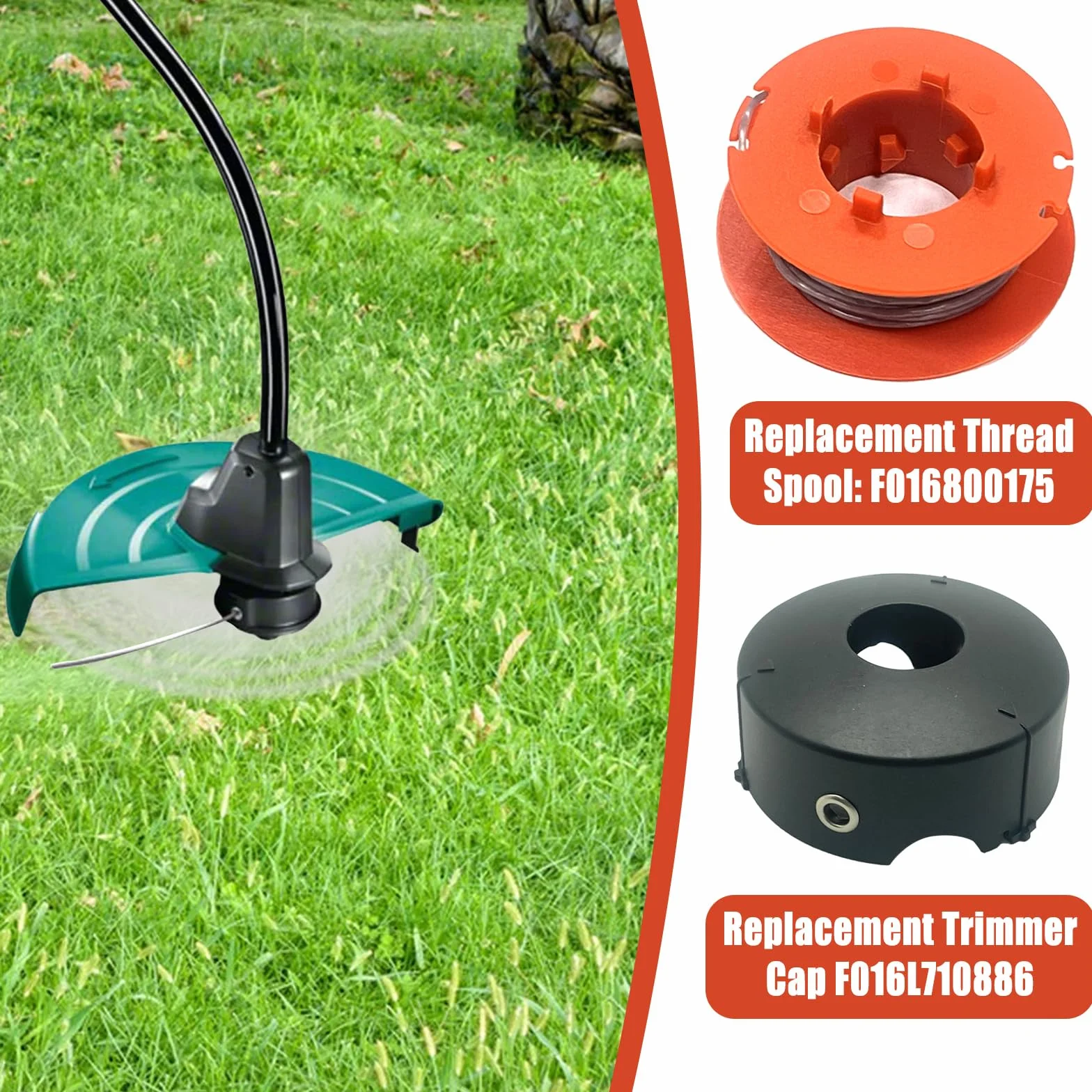 Strimmer szpula do trymera, szpula do Bosch, zamiennik szpuli do ART 23 26 30 COMBITRIM EASYTRIM Strimmer, 1,6 mm 8 m przewody szpulowe kompatybilne z F016800175 (3 szpula + 1 nasadka)