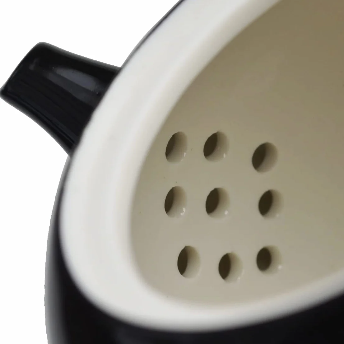 Porcelanowy czajniczek, 300 ml Mały Czajnik Xishi Chiński Zestaw do herbaty Gongfu Ceramiczny Dzbanek Czarny (Czajnik)