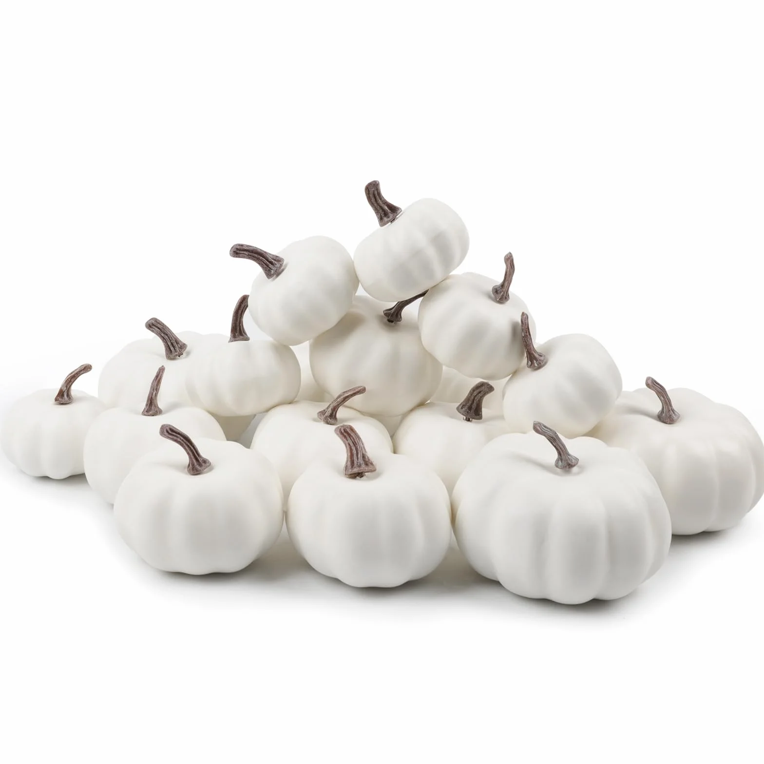 Sztuczne dynie, 18 szt., sztuczne dynie piankowe, na Halloween, Święto Dziękczynienia, malowanie, jesienna dekoracja stołu (białe)