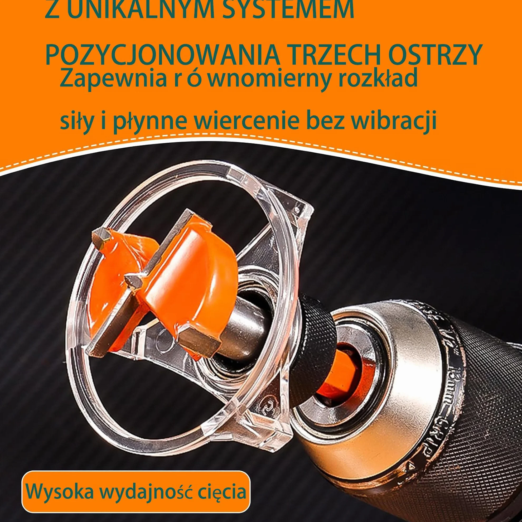 Forstner wiertło do drewna 35 mm | 3 ostrza | Osłona przeciwpyłowa | Twardy stop