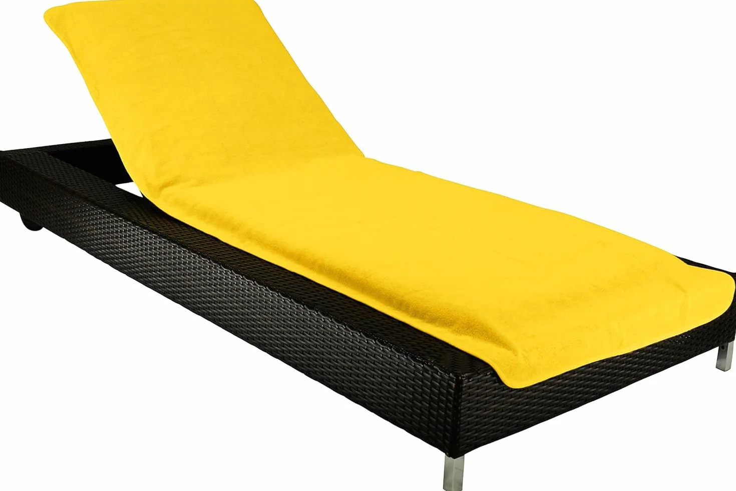 Brandsseller Pokrowiec ochronny na leżak ogrodowy, plażowy, ręcznik frotte, ok. 75 x 200 cm – żółty