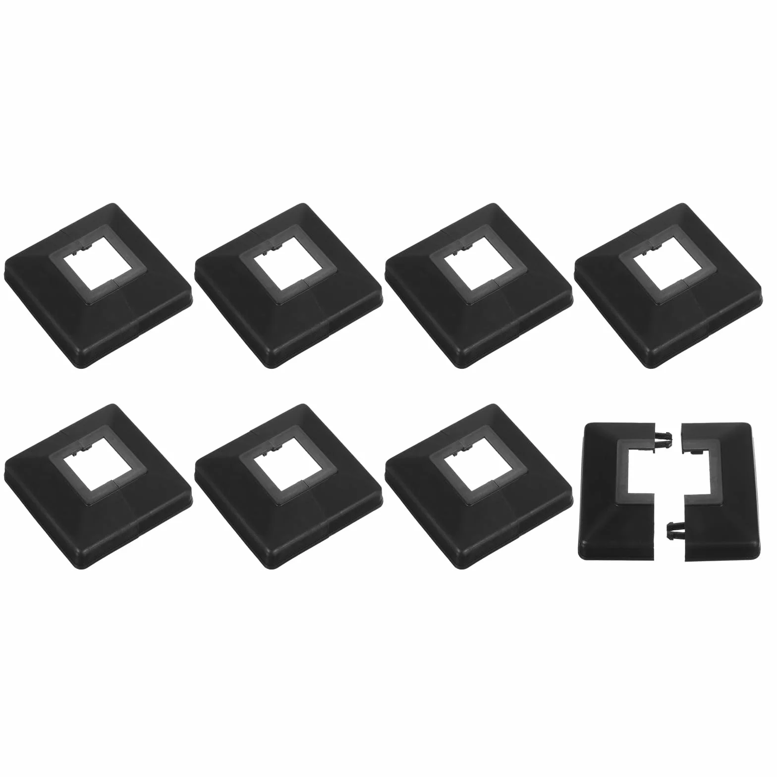 QUARKZMAN Pokrywa podstawy słupka, 8 szt. 30 x 30 mm / 1,2" x 1,2" x 1,2" plastikowa osłona na podstawę słupka ogrodzenia balustrady schodów balkonowych, 88 x 88 mm / 3,5 x 3,5" (łącznie)