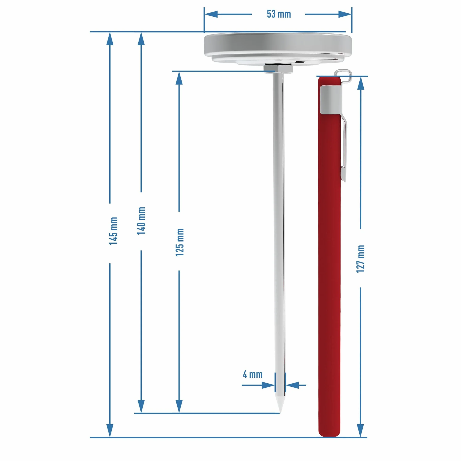 Browin 100600 termometr do pieczenia, wędzenia, gotowania, skala graficzna, 0-120°C, stal nierdzewna