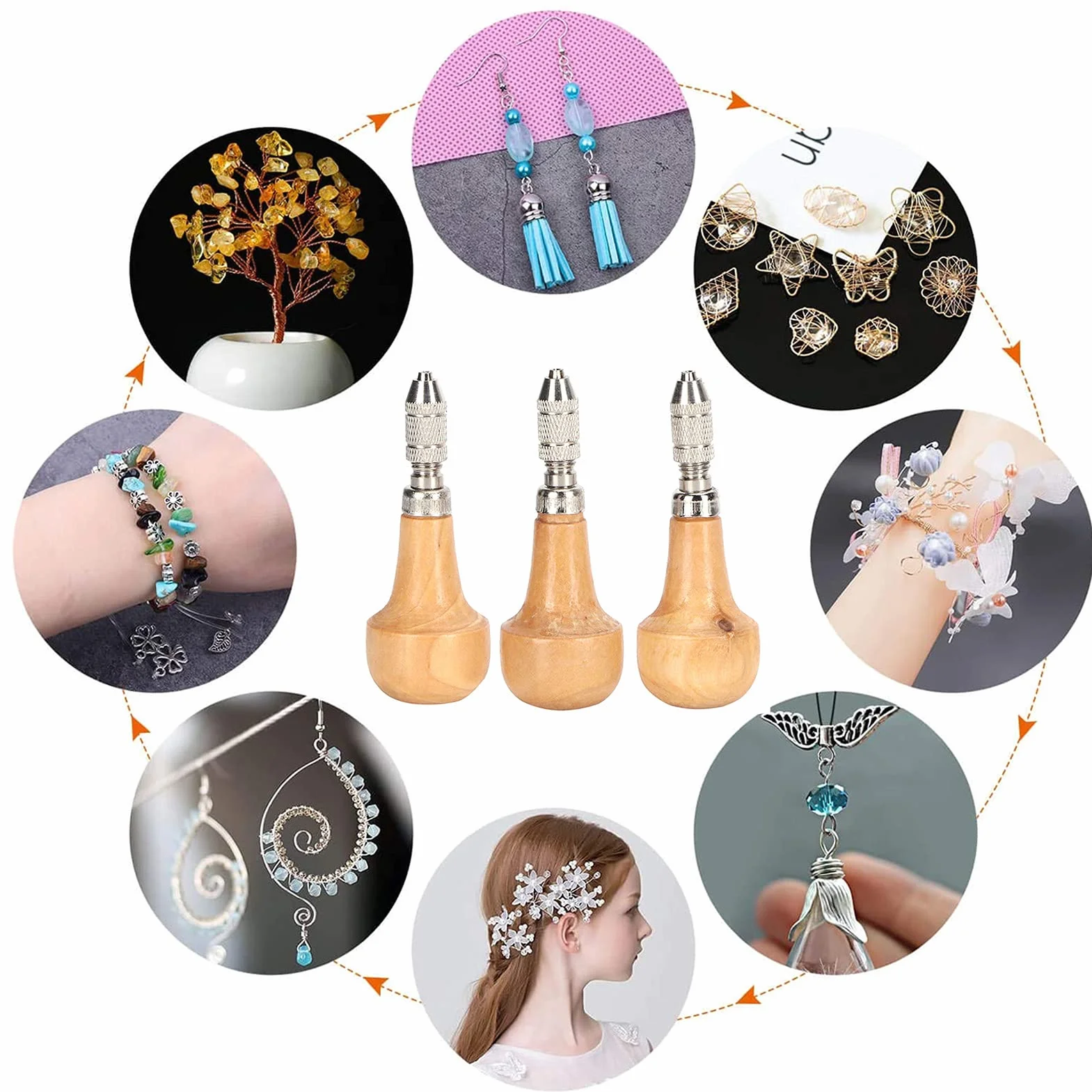 Ejoyous Pin Vise Hand Drill, Wielofunkcyjny do Rękodzieła DIY, Nadaje się do Różnych Materiałów, Wysokiej Jakości Materiał z Wygodną Rękojeścią