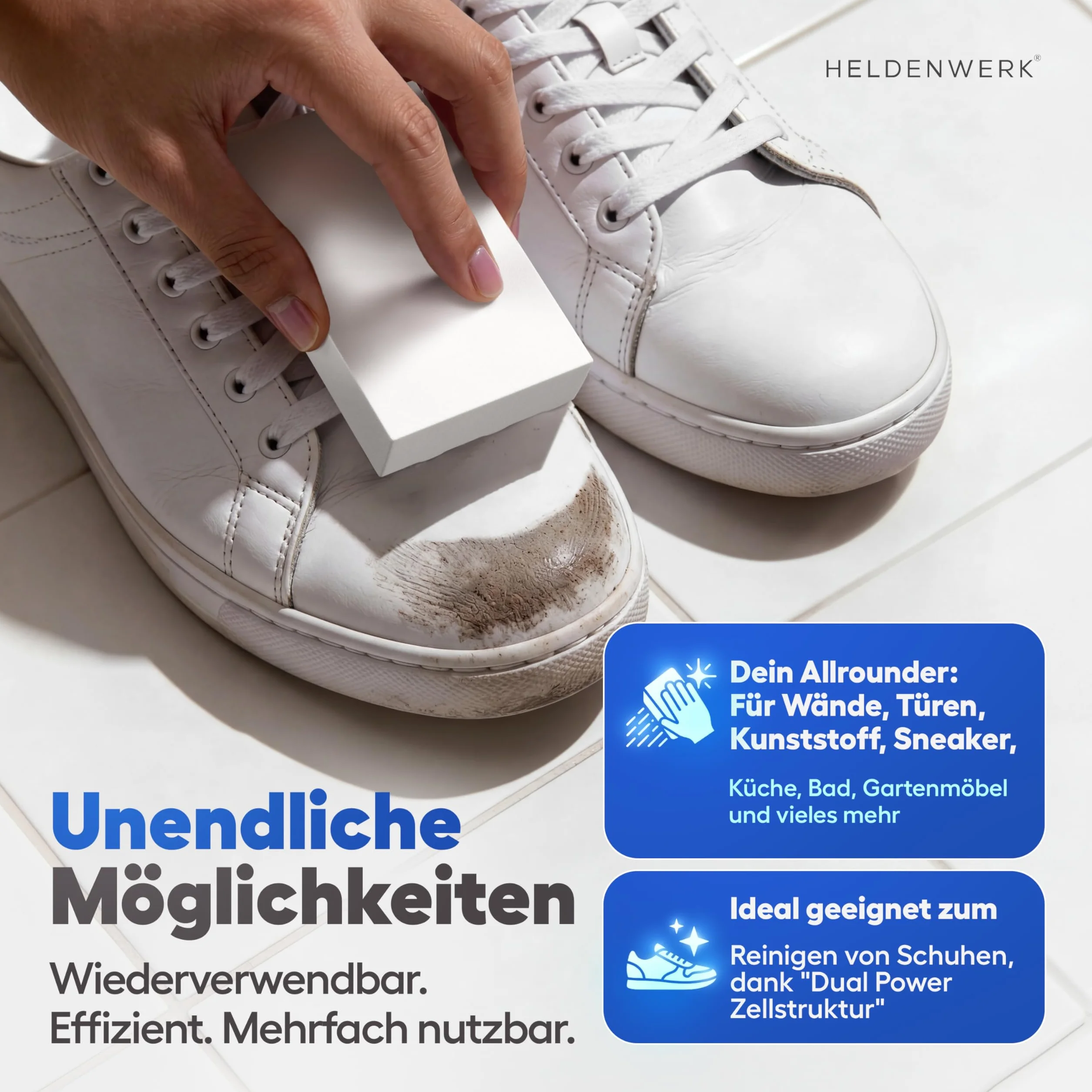 HELDENWERK® Magic Eraser Gąbka do ścierania brudu 18+2 sztuk bardzo trwała