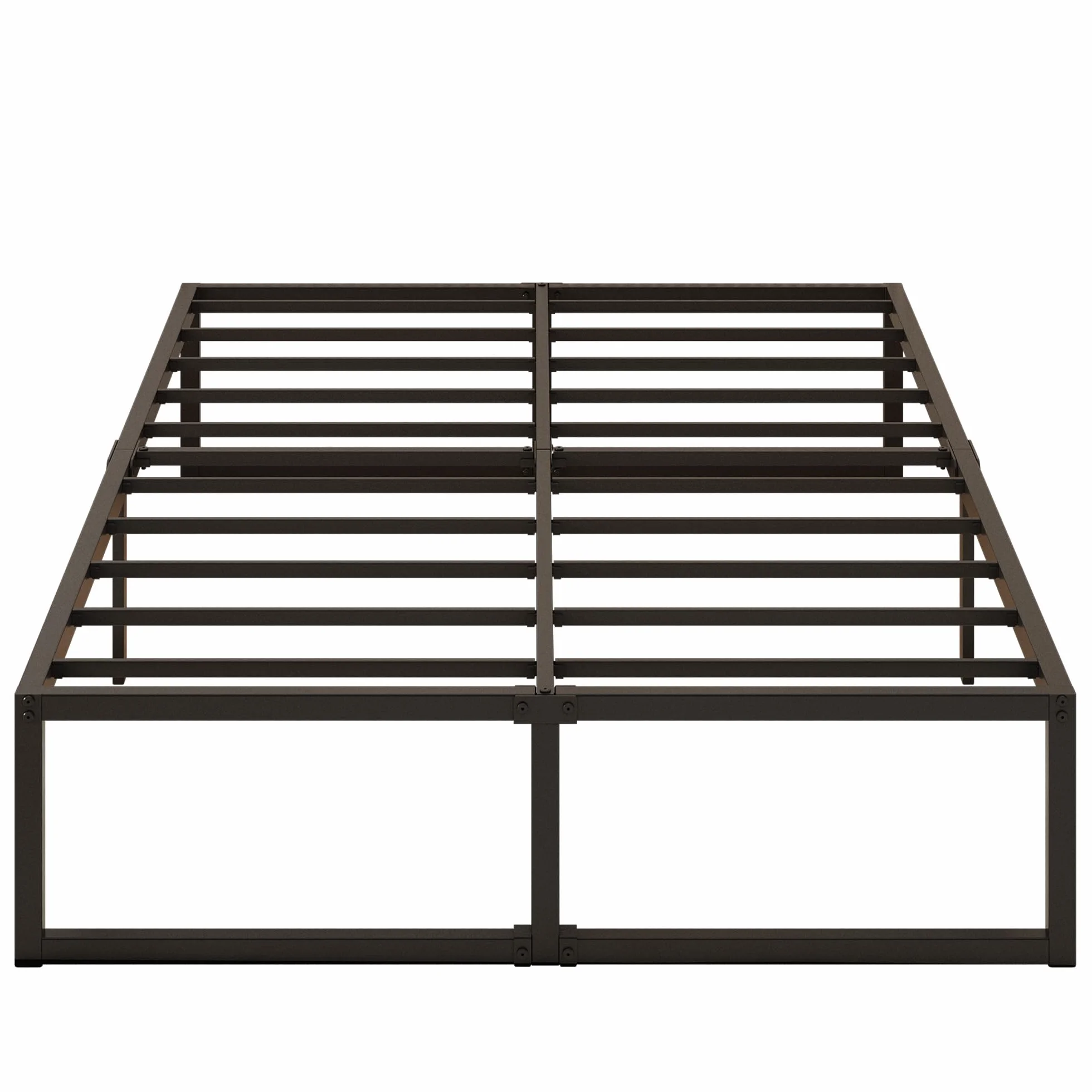 Yicensen Metalowe łóżko 120 x 200 cm ze stelażem metalowym, wysokość 41 cm, rama łóżka, łóżko podwójne, stabilny, łatwy montaż, czarne
