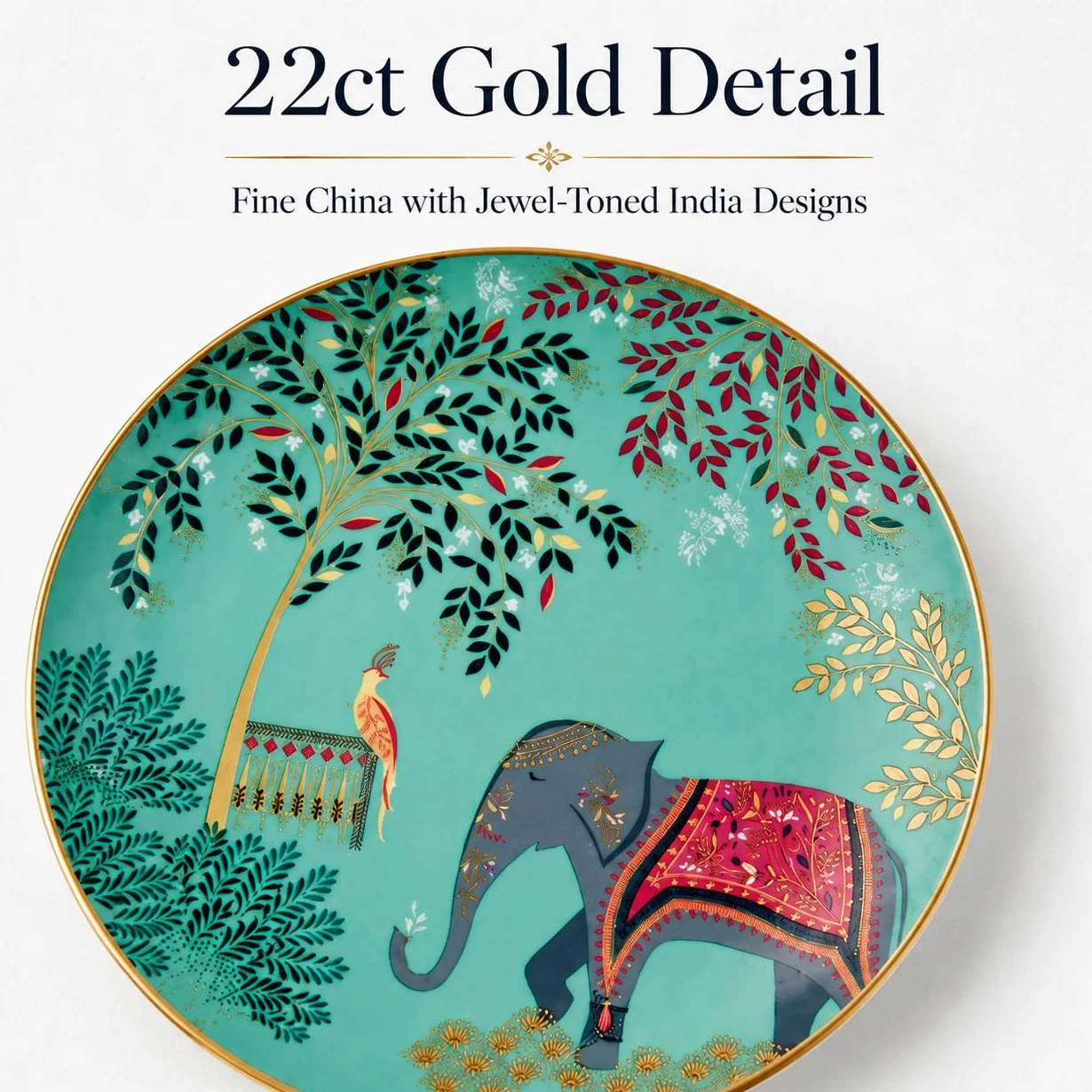 Portmeirion Home & Gifts Sara Miller zestaw 4 talerzy do ciasta, wielokolorowe