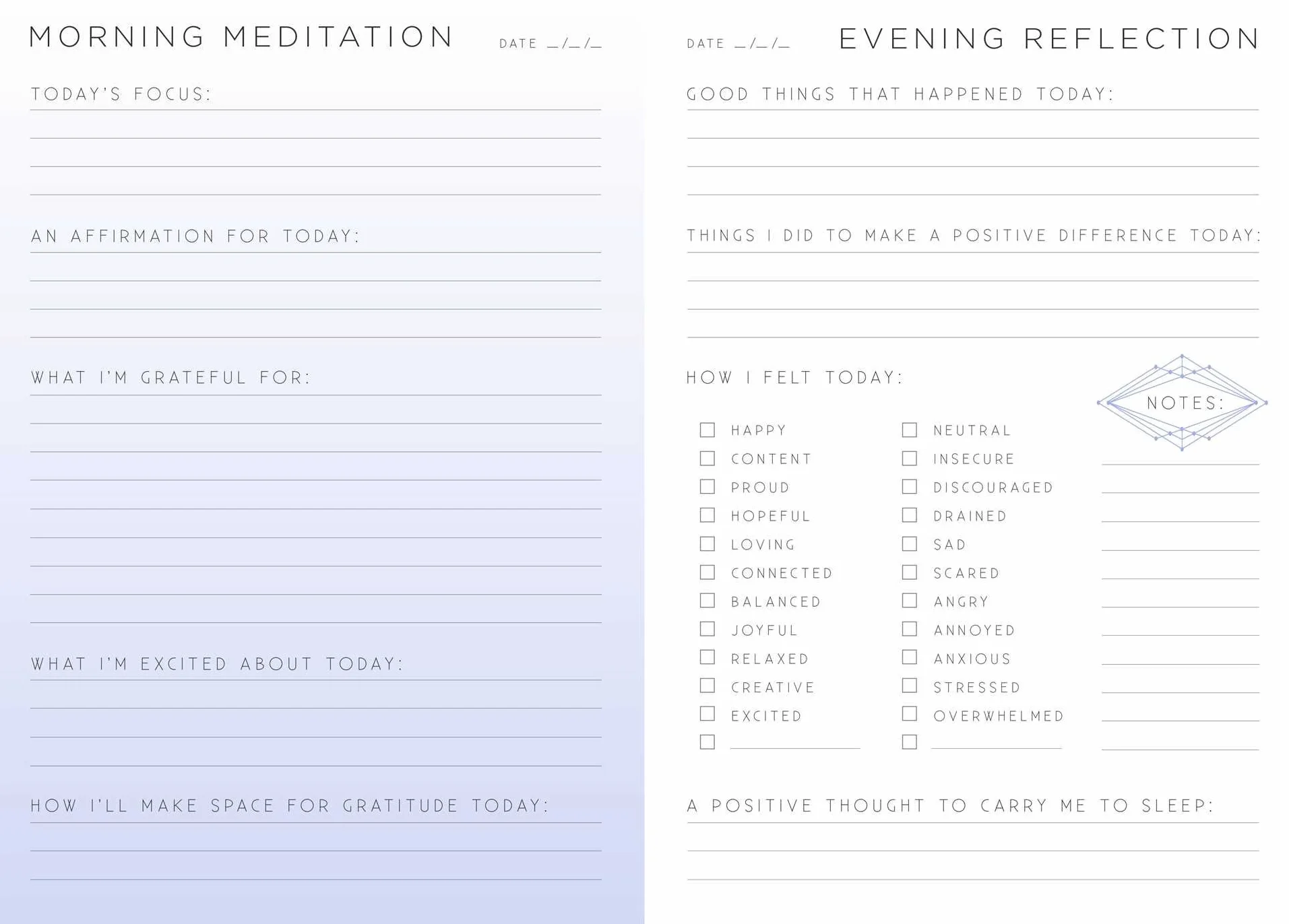 Gratitude: A Day and Night Reflection Journal (90 Days)