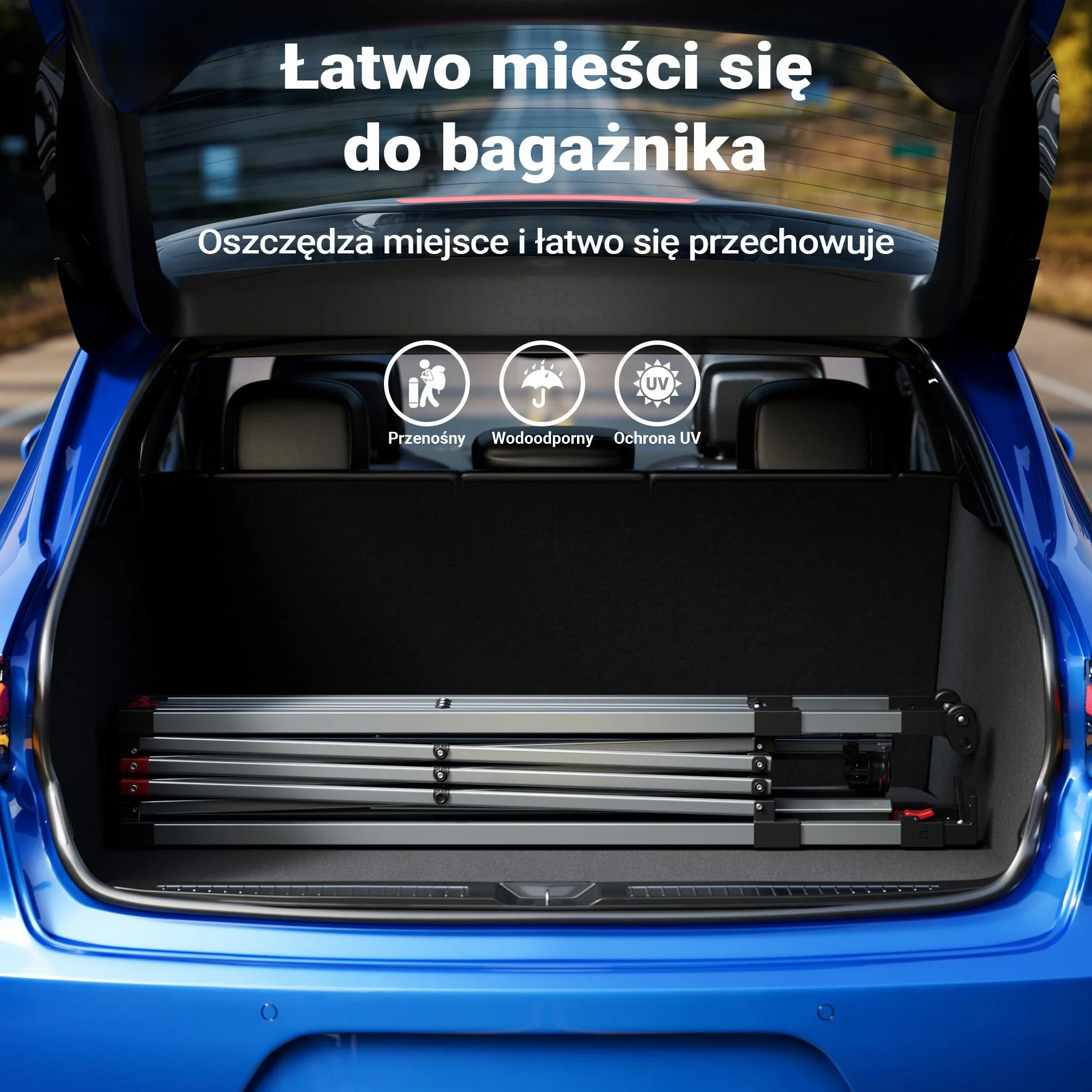 Wiltec Pop-up Pawilon imprezowy składany namiot ogrodowy handlowy ze ścianą biały 3x3m z kołami