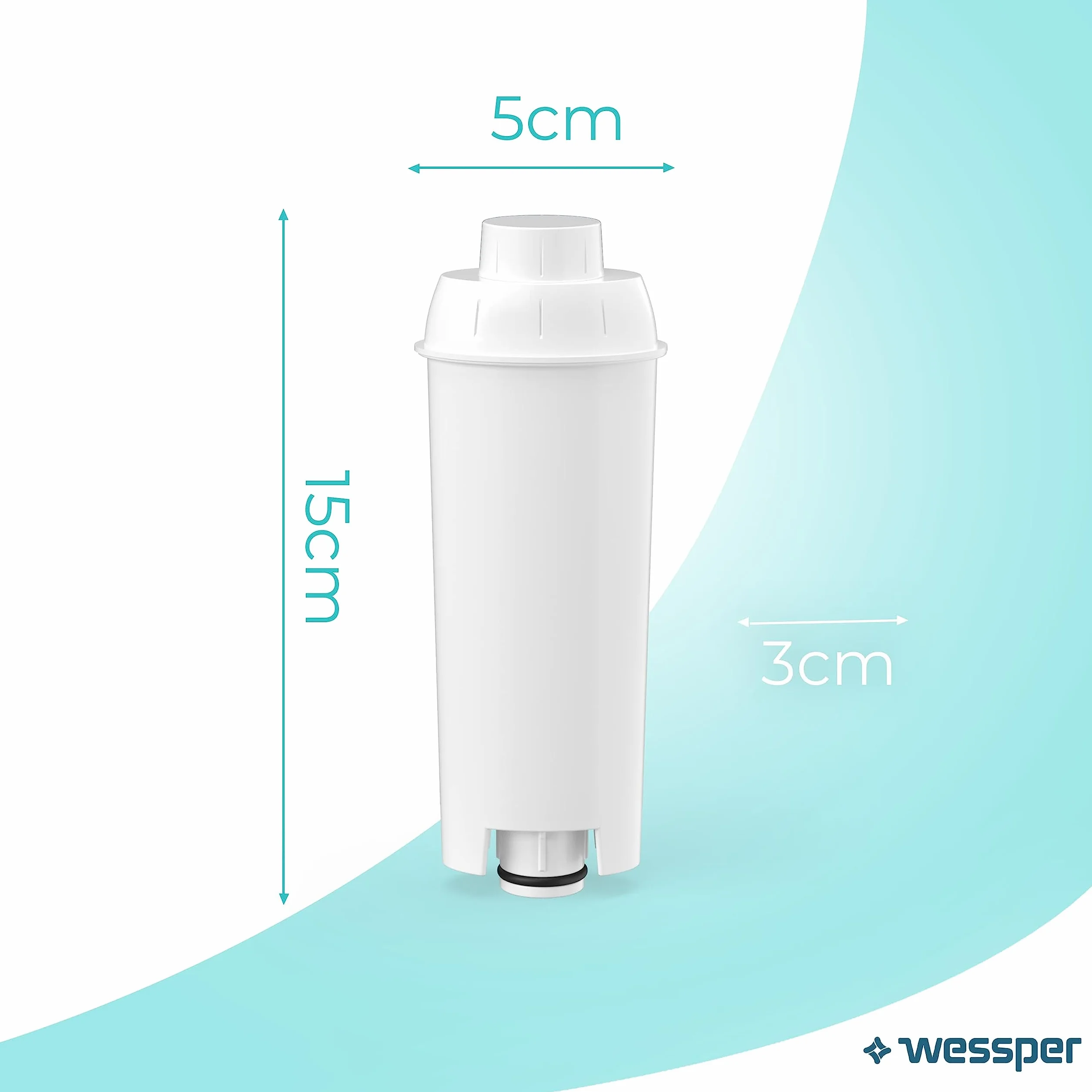 Wessper Aqua Lunga Filtr wody do ekspresu do kawy Delonghi DLSC002, SER3017 & 5513292811 - kompatybilny z ECAM, ESAM, ETAM, seria SECAM (2 sztuki)