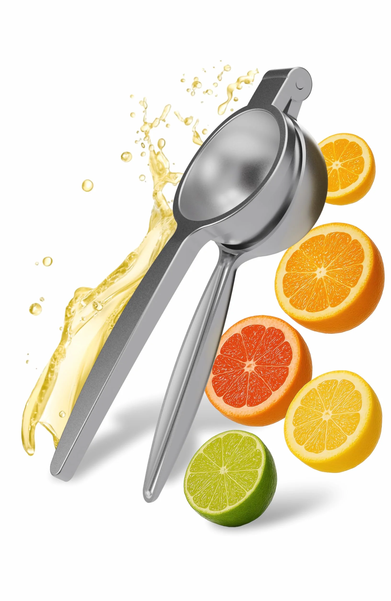 Wysokiej jakości wyciskarka do cytrusów ze stali nierdzewnej, 7 cm, wytrzymała ręczna wyciskarka do cytryn i limonek, nierdzewna, nadaje się do mycia w zmywarce, ergonomiczna – idealna