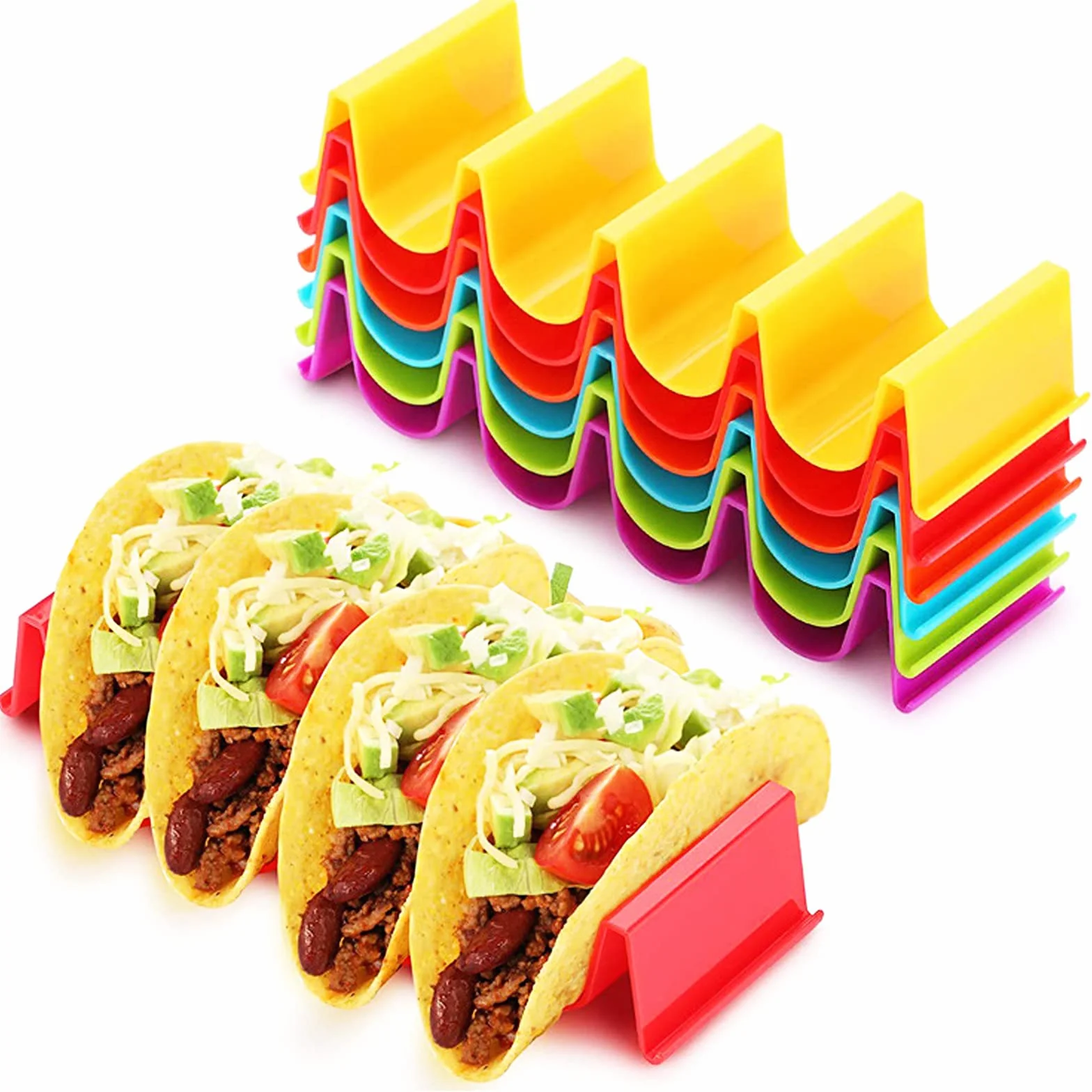 Plastikowe uchwyty na taco w kształcie fali 6 sztuk duże stojaki do kuchni