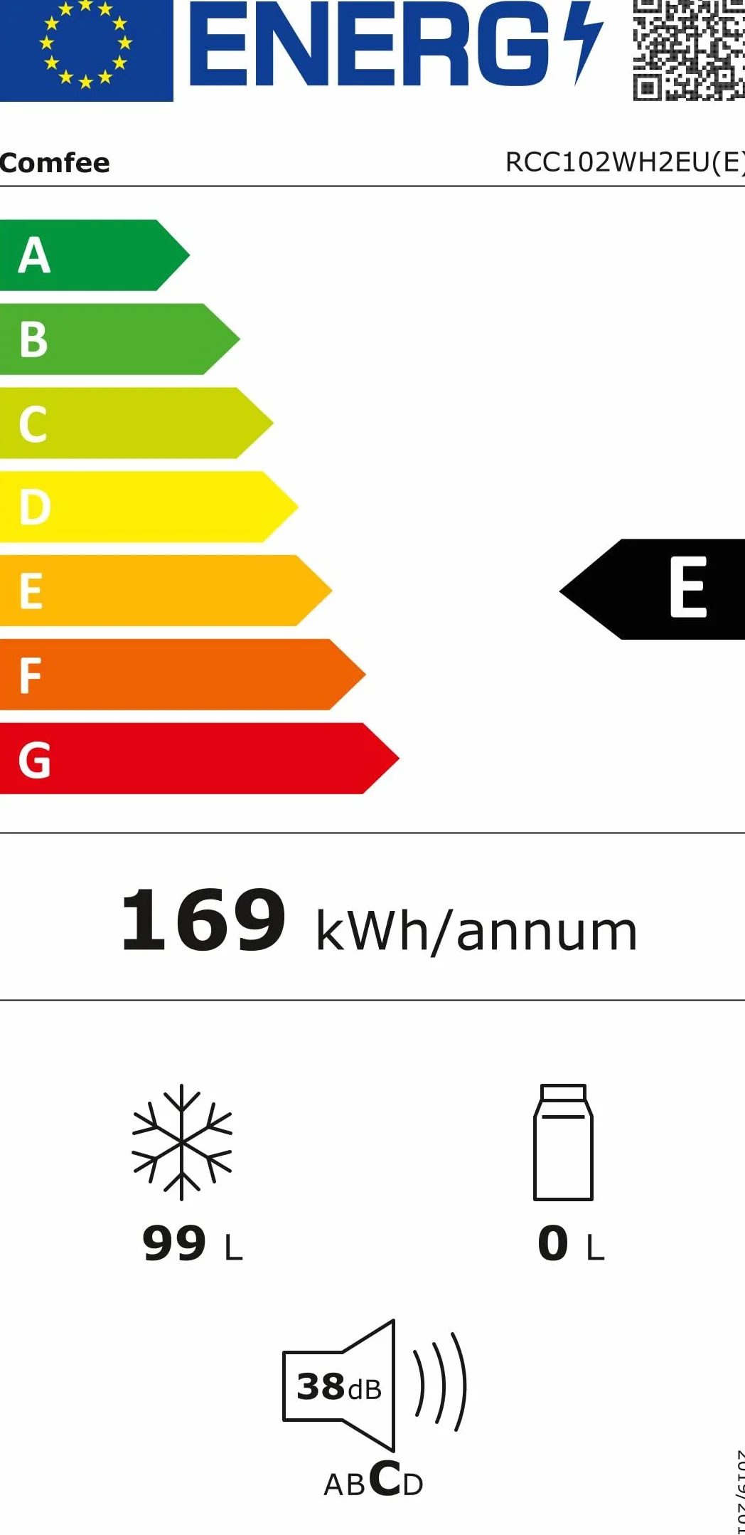 Comfee Wolnostojąca zamrażarka skrzyniowa 99L, konwertowalna zamrażarka/lodówka, inwerter, 4 gwiazdki, biała