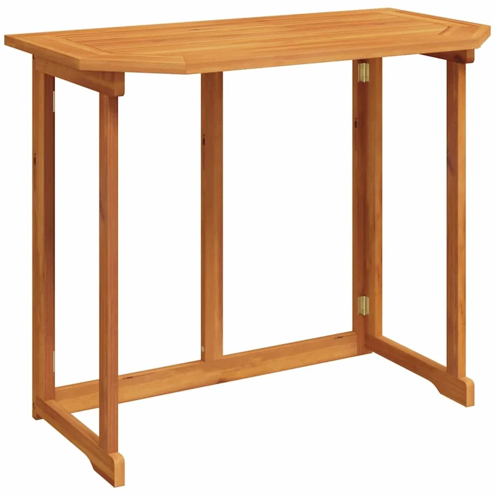 vidaXL Stół bistro z litego drewna akacjowego, trwały i odporny na warunki atmosferyczne, praktyczna składana konstrukcja, łatwy montaż, 90 x 50 x 75 cm