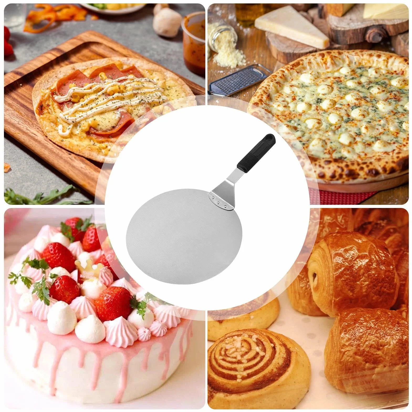 Générique Łopata do pizzy | Łopata do pizzy ze stali nierdzewnej szpatułka - narzędzie kuchenne do pieczenia chleba