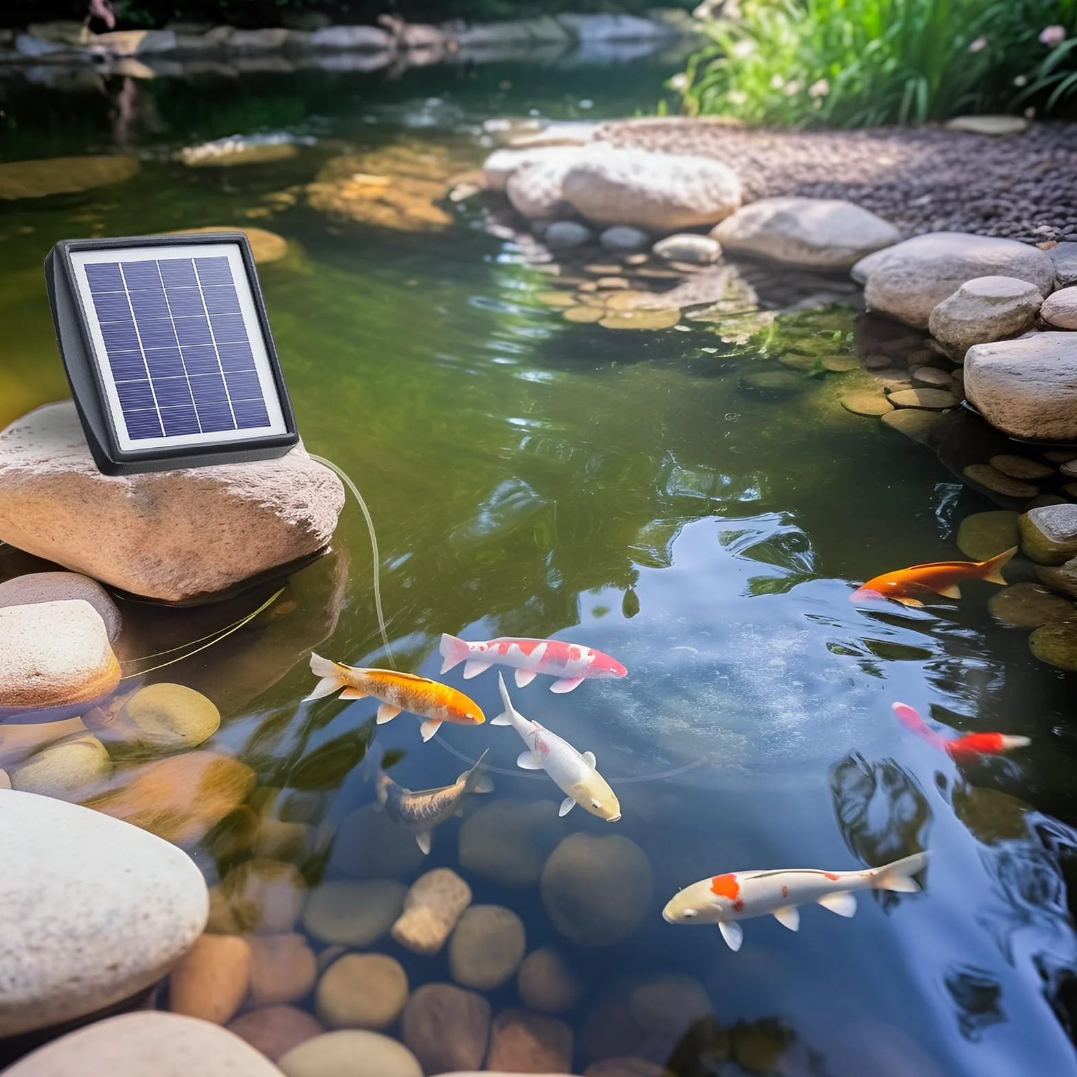 PChero Solarny napowietrzacz do staw, akumulator, pompa tlenowa do akwarium, skuteczne dostarczanie tlenu do staw, ogrodu, hydroponiki, pompa napowietrzająca, pielęgnacja stawu