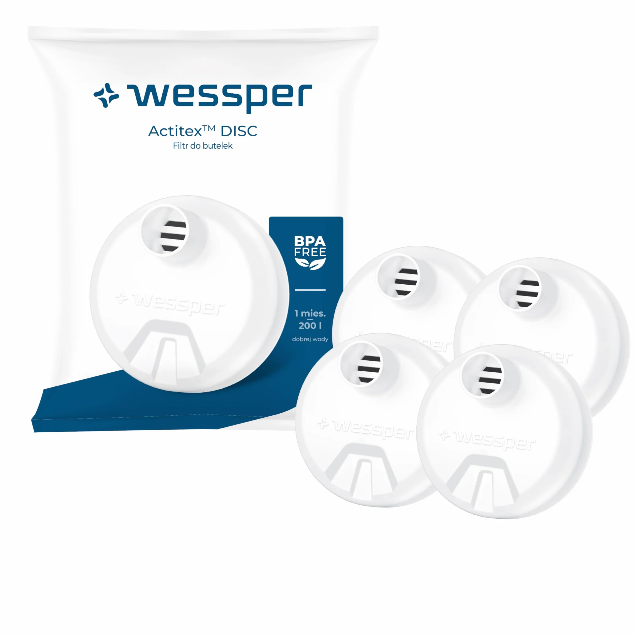 Wessper Filtry do wody węglowe kompatybilne z Activemax Triline ION8 0,5-1,2 litra 4 sztuki