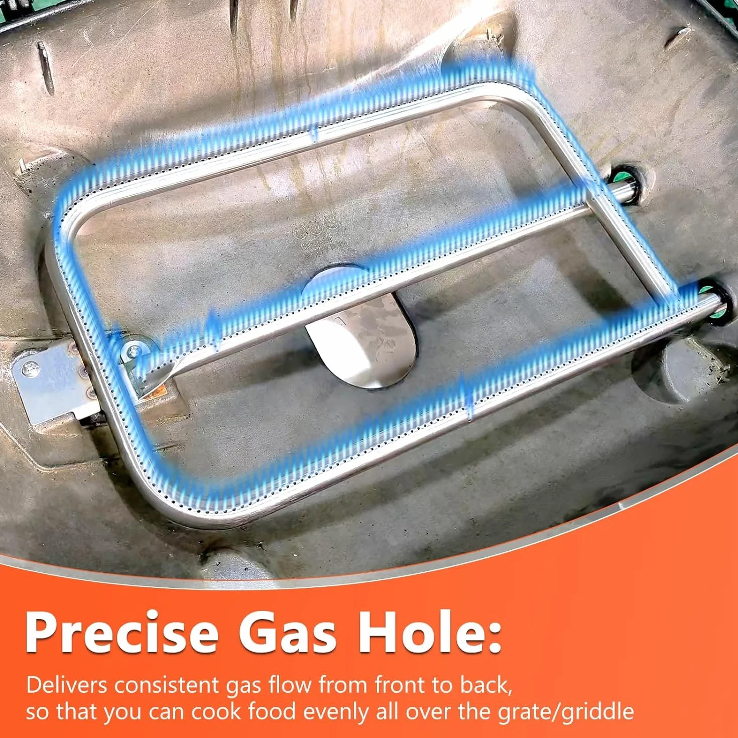 GFTIME 65032 rura palnika do Weber Q300 Series Q300, Q320, Q3000, Q3200, 61,6 cm x 26,4 cm, zestaw palników ze stali nierdzewnej, akcesoria do grilla gazowego 404341, 57060001, 586002