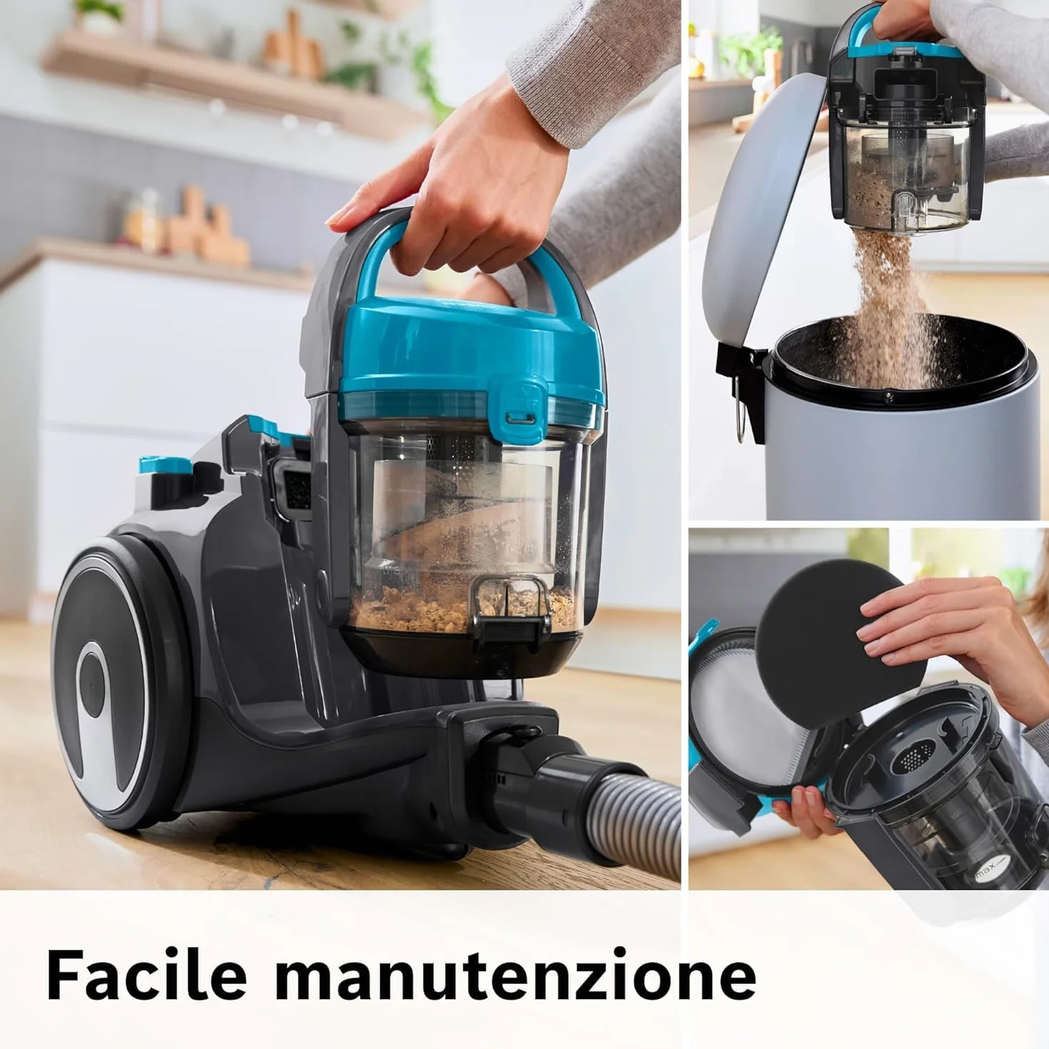 Bosch Serie 2 Parquet Odkurzacz Bezworkowy, Turkusowy, 700.0W 240.0V