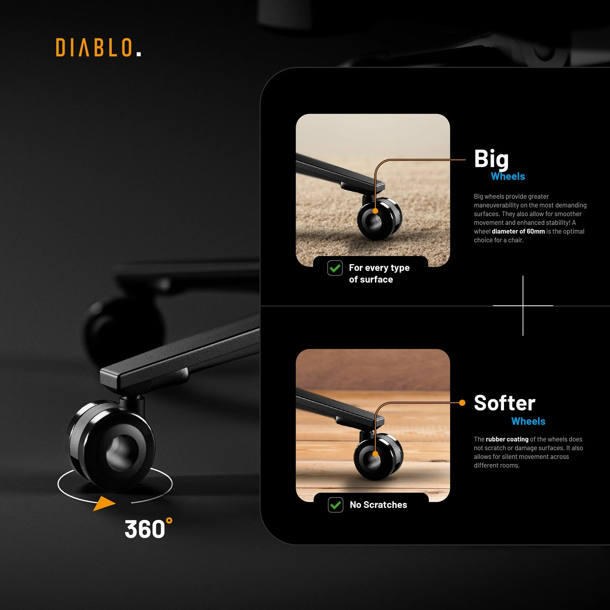 Diablo Fotel gamingowy X.Eye Prime Ergonomiczny Tkanina PC Fotel z Magnetycznym Zagłówkiem Funkcja chłodzenia Wytrzymały Tkanina 140 kg