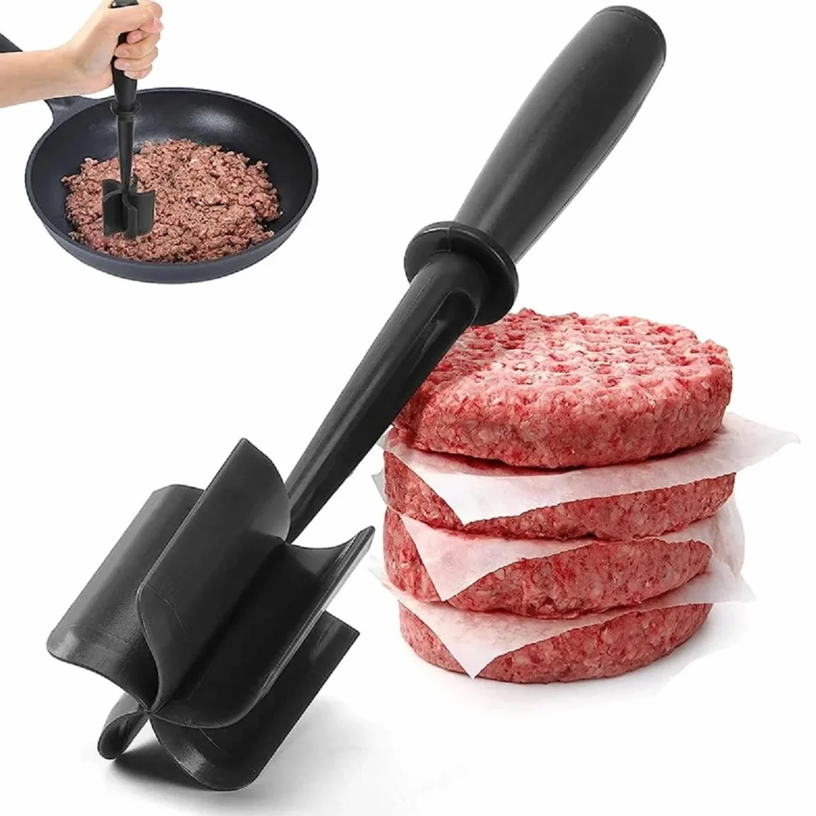 Anicy Rozdrabniacz do mięsa mielonego Beef Masher odporny na wysokie temperatury do wołowiny burgerów warzyw i owoców