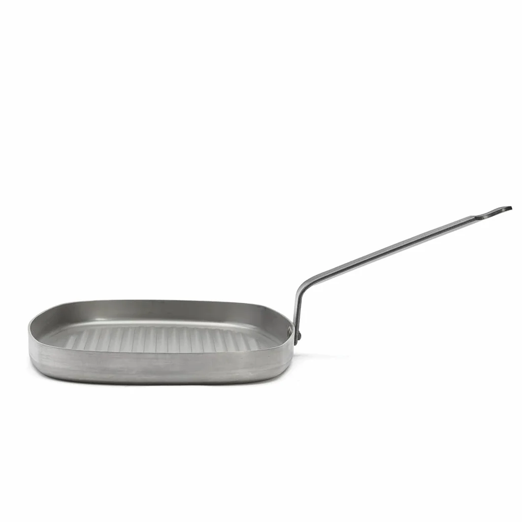 De Buyer Naczynia do gotowania - Carbone Plus - patelnia do grillowania ze stali żelaznej - 38 x 26 cm - 5540-38
