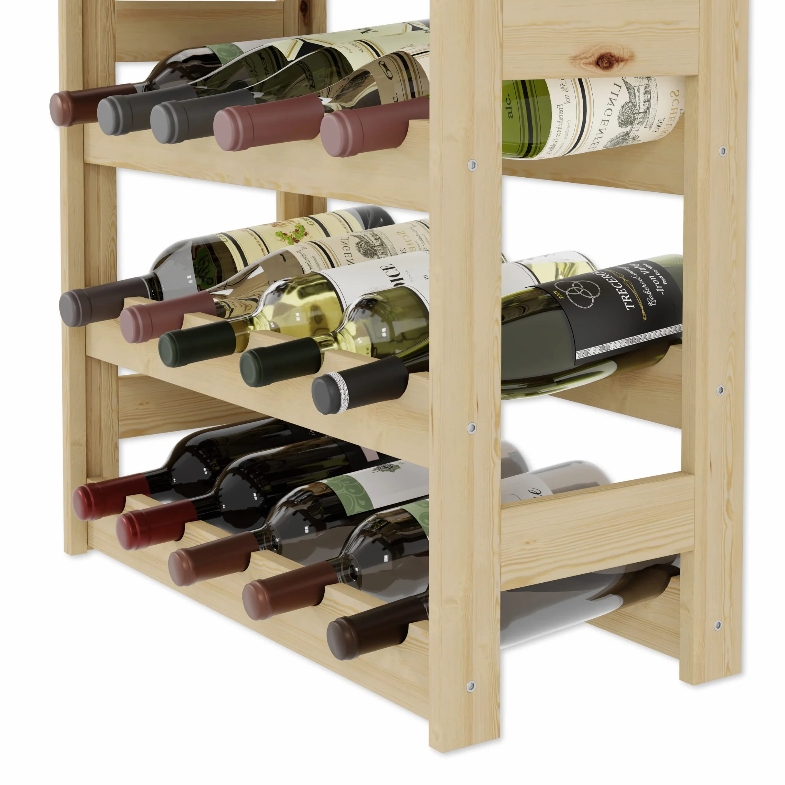 Lenmar Drewniany Regał na Wino 30 Butelek 86x53x25 cm RW-1-30