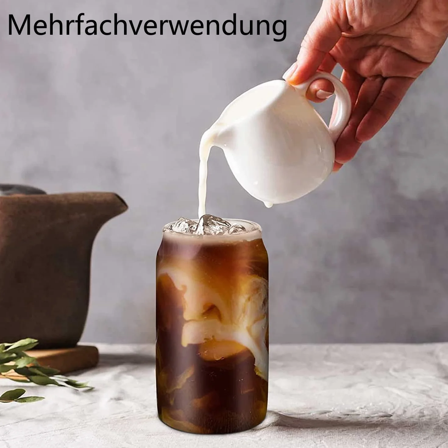 Panngu Bubble Tea kubek z drewnianą pokrywką i słomką, 500 ml (2 szt.), zestaw do wielokrotnego użytku, do koktajli mlecznych, soków, smoothie, piwa