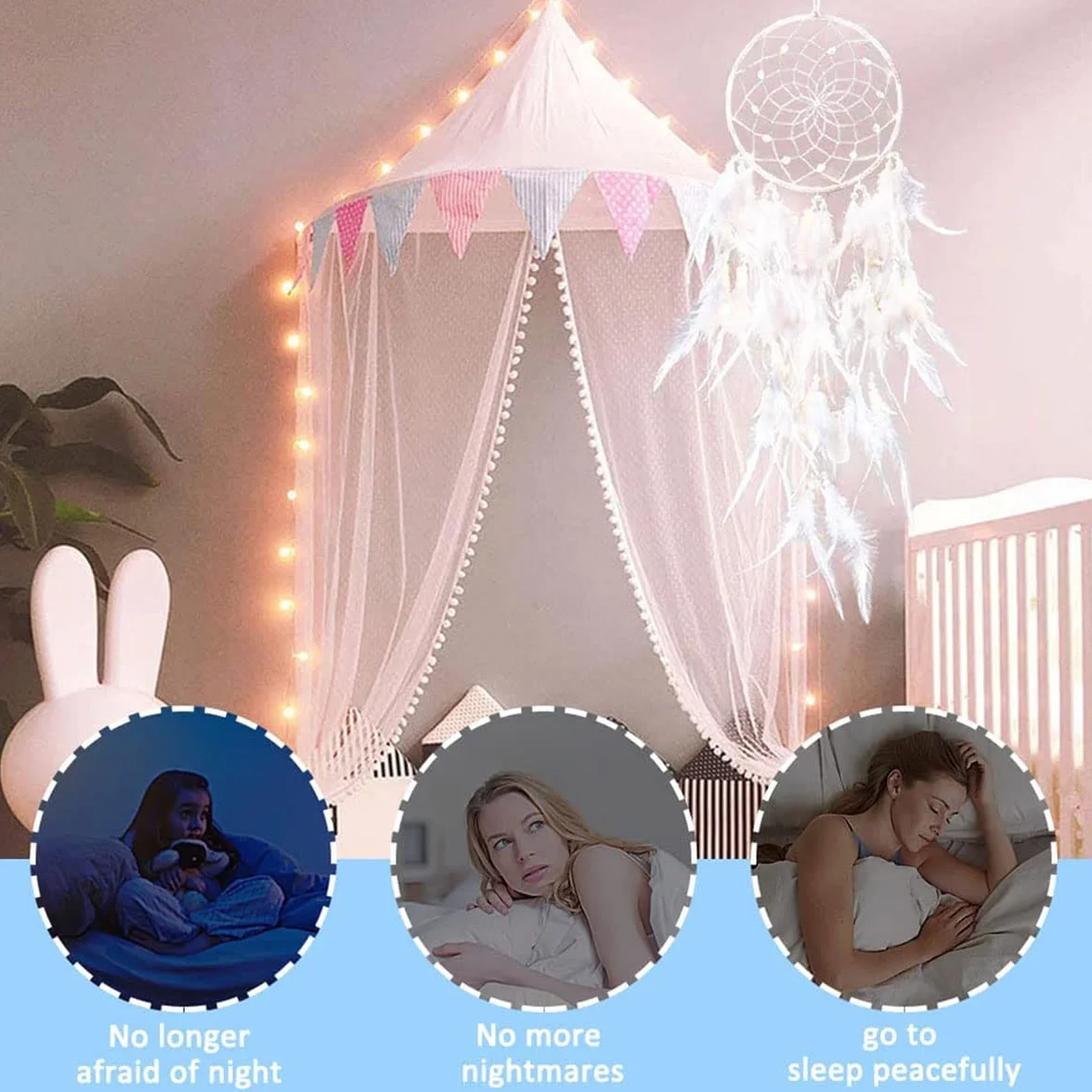 Dream łapacz snów dla dzieci, pióra, łapacz snów w stylu czeskim, ręcznie wykonany, do powieszenia na ścianie, na wesele, do mieszkania, ornamenty, rękodzieło (
