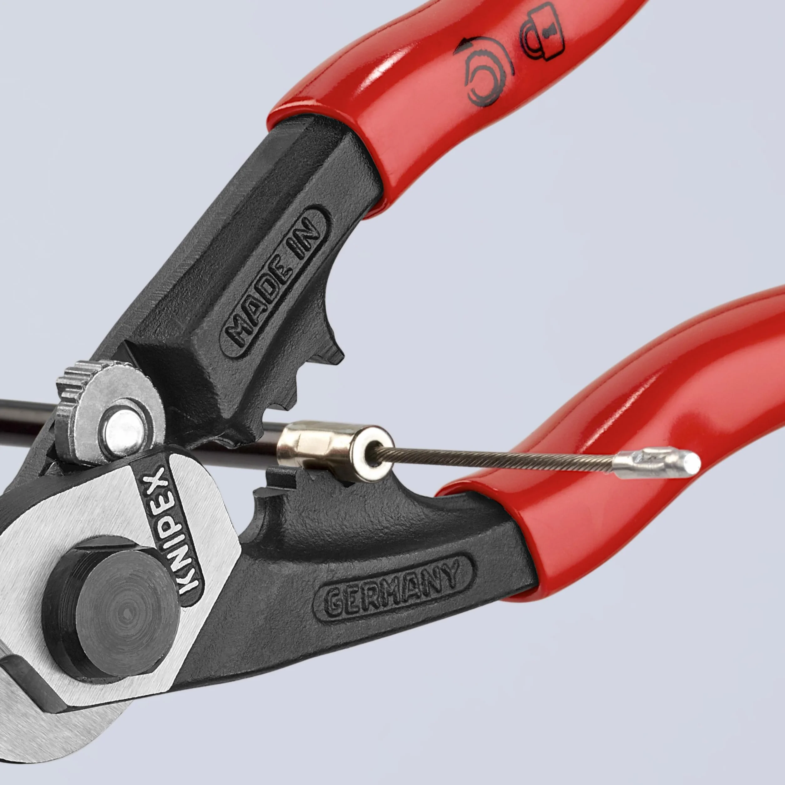 KNIPEX Nożyce do lin stalowych kute z tworzywa sztucznego, powlekane 190 mm, 95 61 190