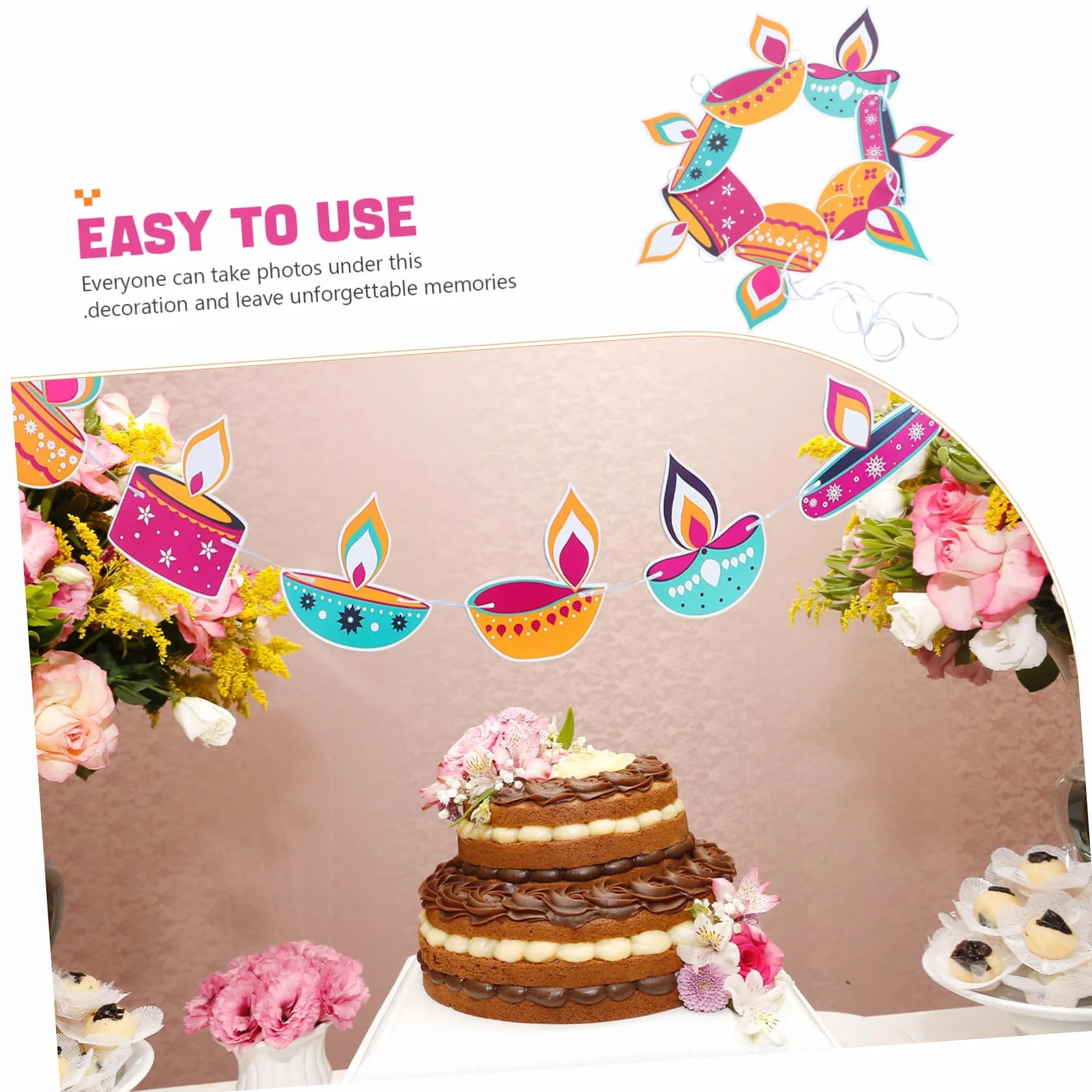Happyyami Happy Diwali Banner z Papieru Do Dekoracji Ścian i Drzwi Przyjęcia Diwali Łatwy Zawieszeniu Trwały i Wielokrotnego Użytku Idealny Do Dekoracji Sali Lekcyjnej
