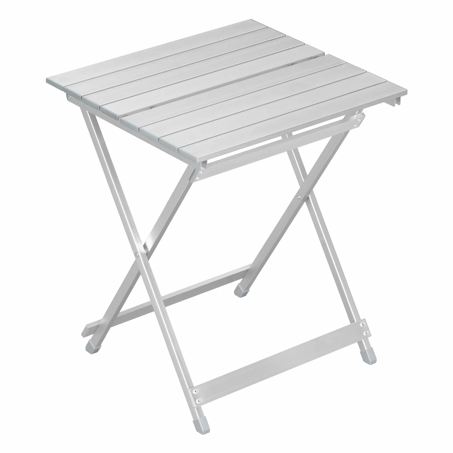 WOLTU Składany stół kempingowy aluminiowy składany mały stół do ogrodu, tarasu, balkonu, 50,5 x 47 x 59,5 cm, srebrny