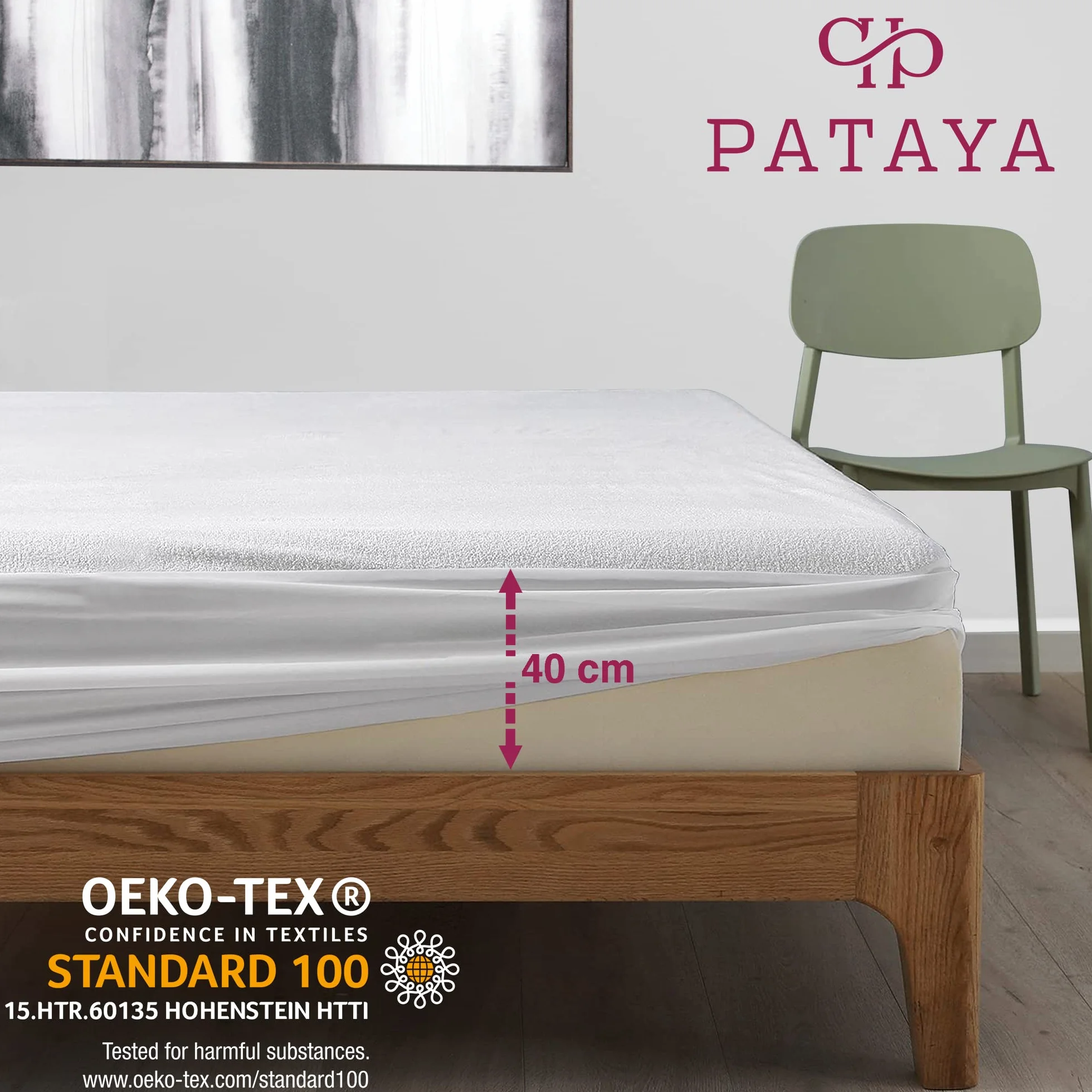 PATAYA Ochraniacz materaca 90 x 190 cm - Alese Matelas, wodoodporna nakładka na materac i materac z nietrzymaniem moczu, ochrona przed wilgocią, mata na nietrzymanie moczu (90x190 cm)
