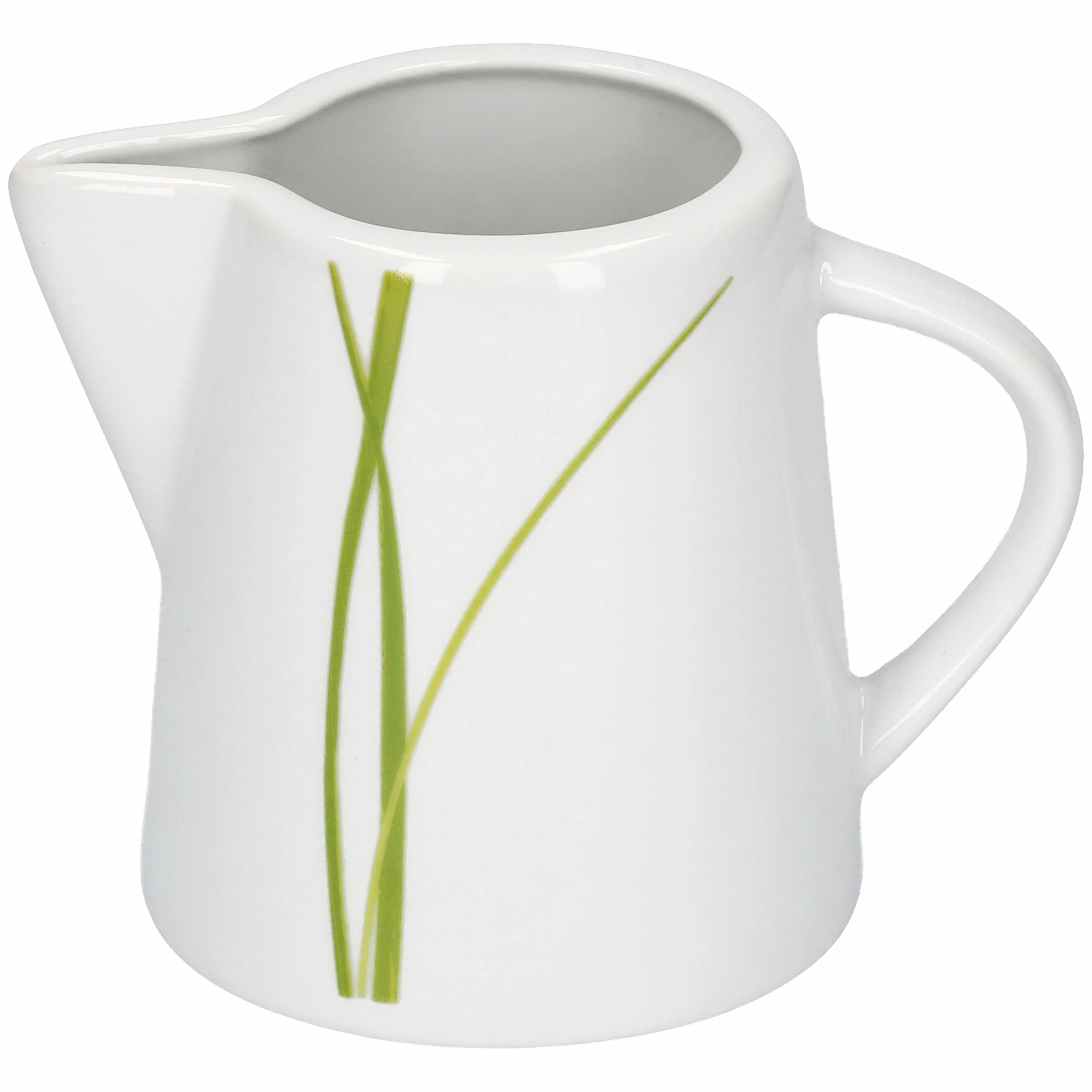 Van Well Bali zestaw cukiernicy z pokrywką Ø 95 mm i dzbanek na mleko 220 ml porcelana dekoracja liniowa