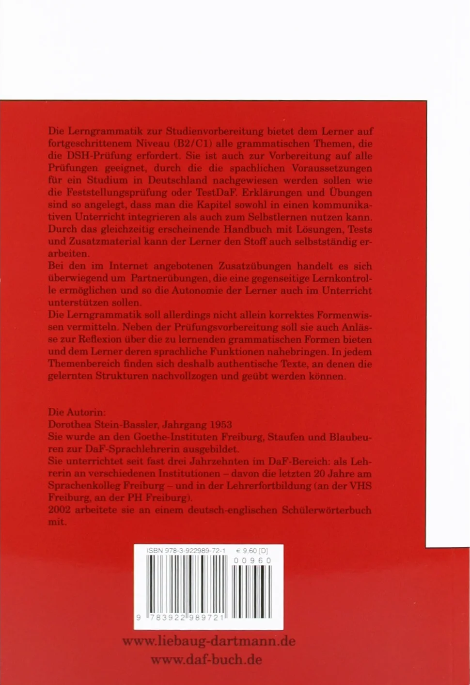 DSH-Lerngrammatik zur Studienvorbereitung: Lehr- und Übungsbuch Niveau B2/C1