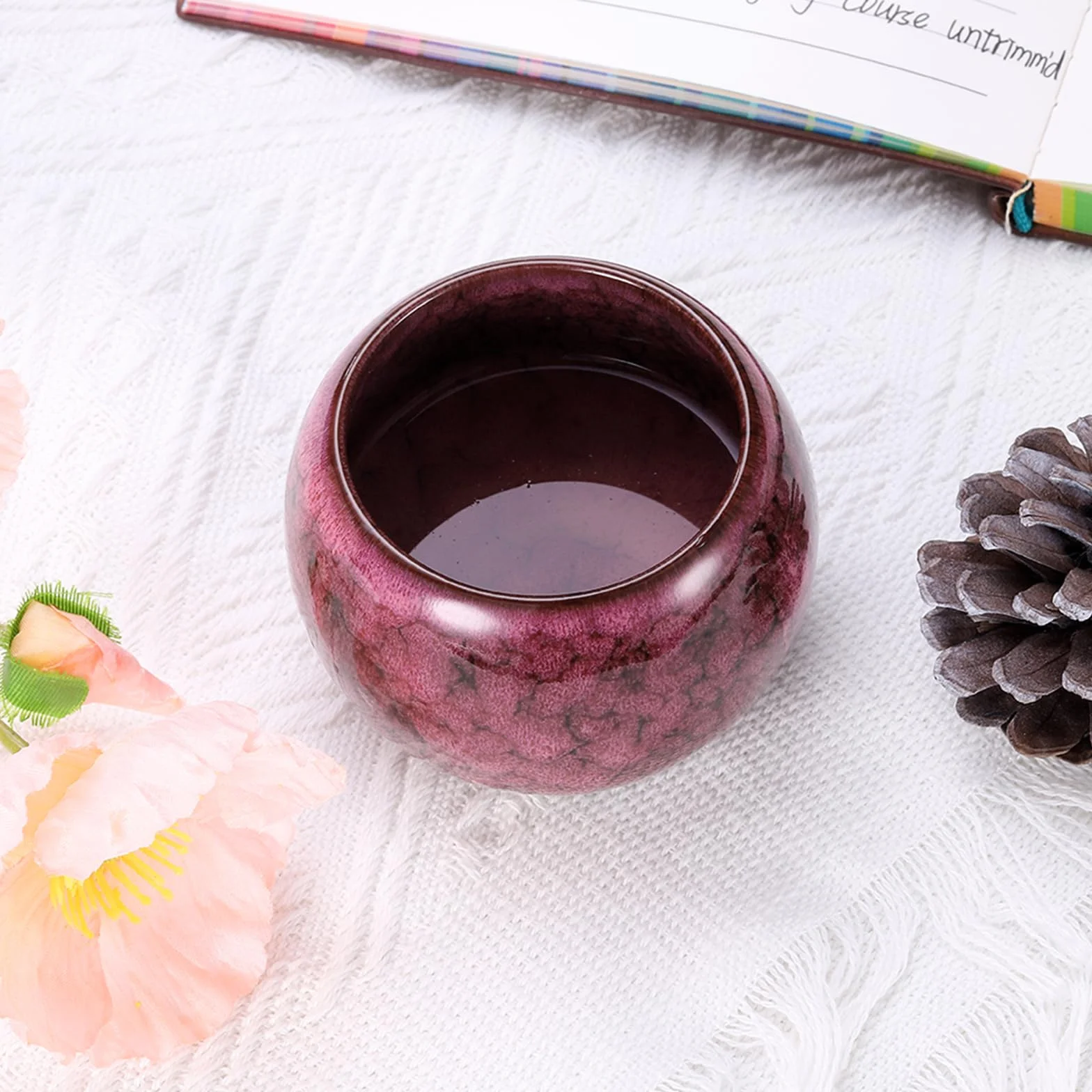QUARKZMAN Ceramiczny zestaw do herbaty Gong Fu 5,07 uncji ręcznie robiony kubek bez uchwytu
